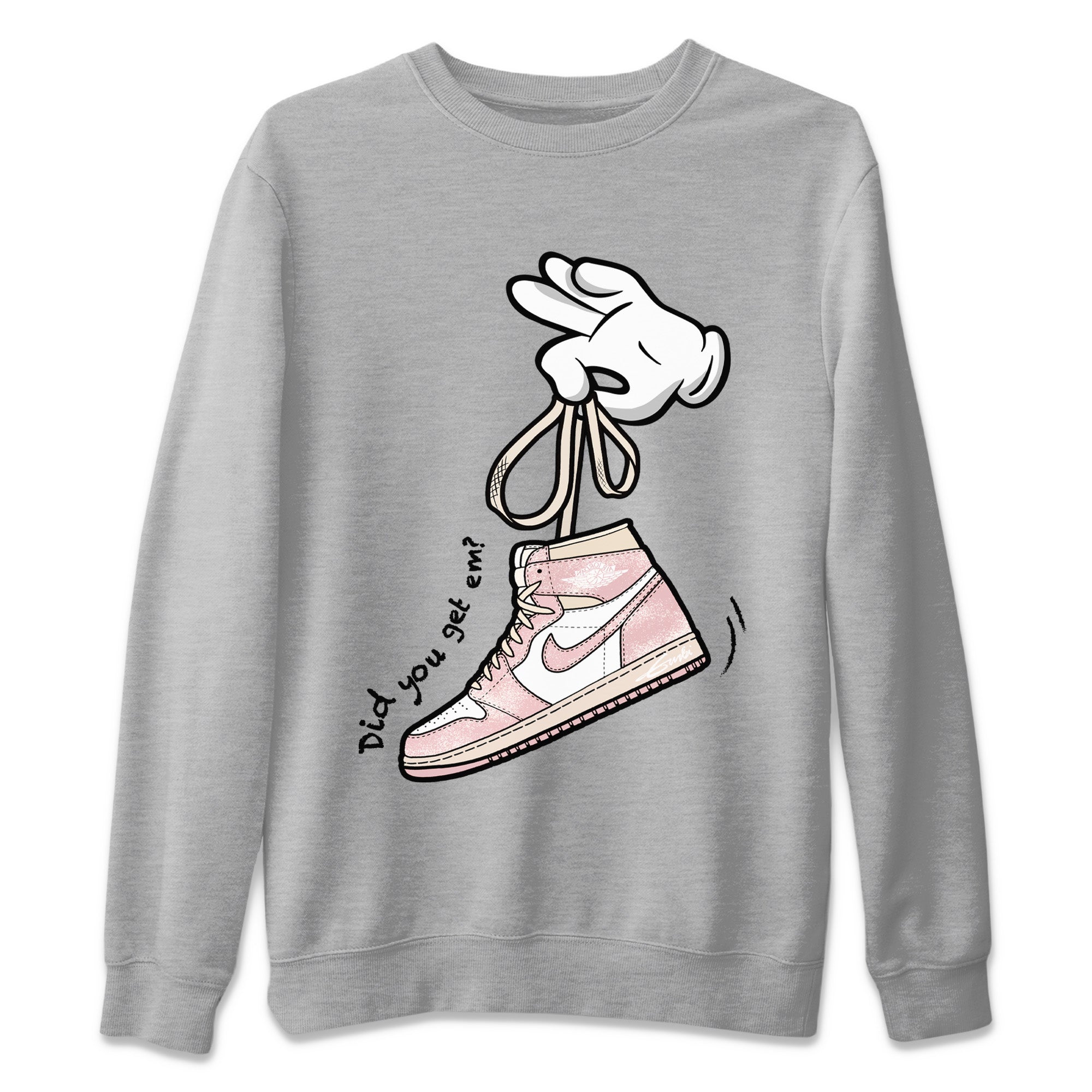 Cartoon Hands Unisex Tops - Air Jordan 1 Washed Pink