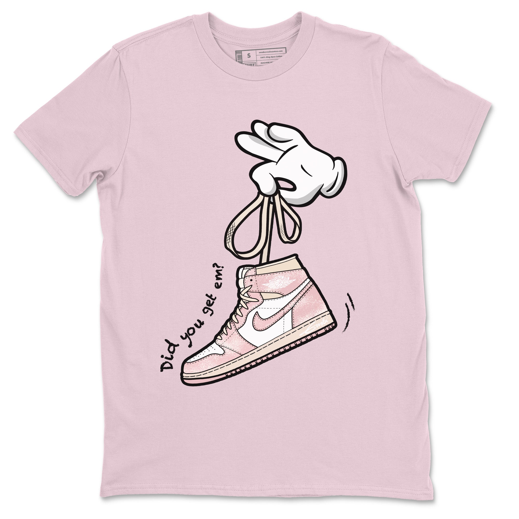 Cartoon Hands Unisex Tops - Air Jordan 1 Washed Pink