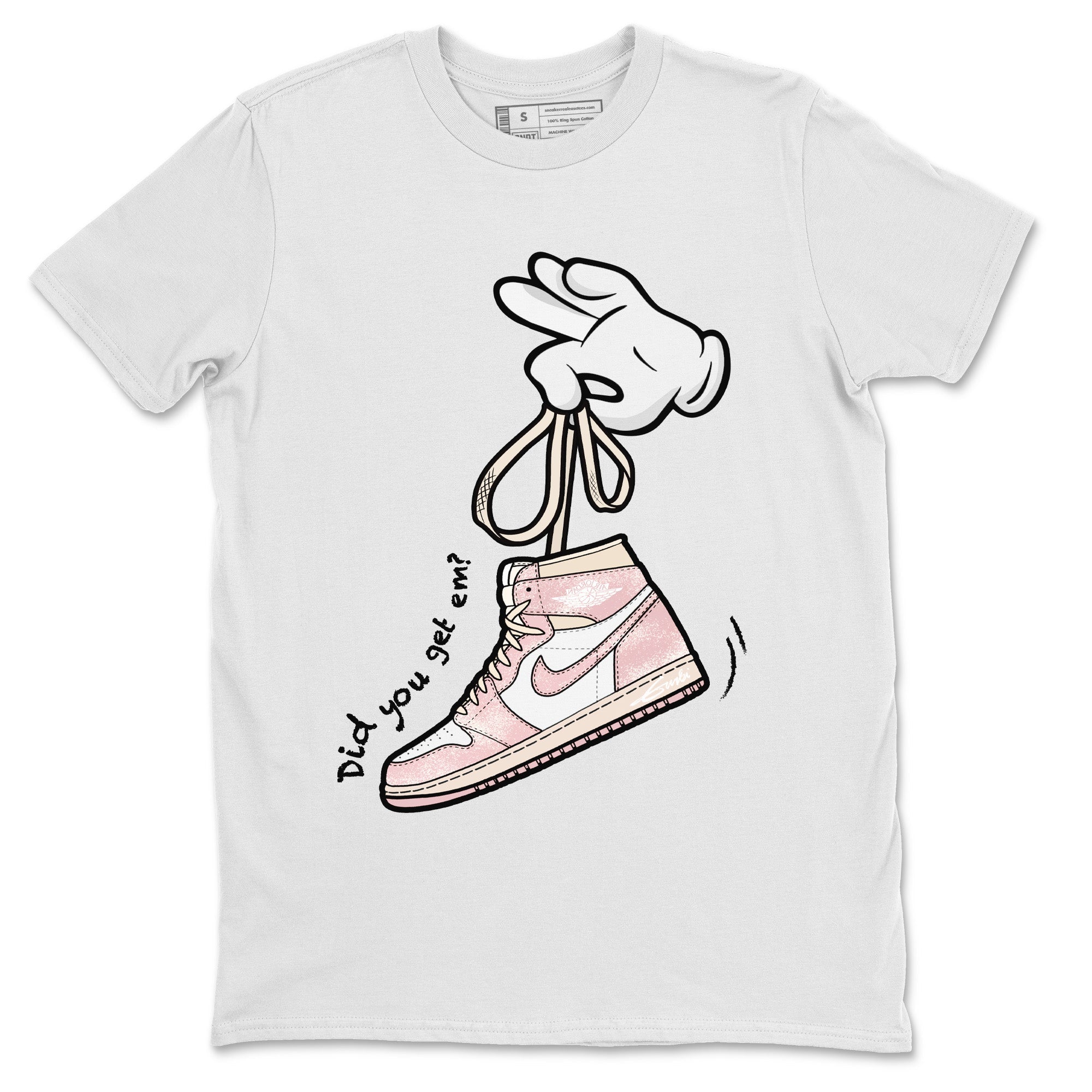 Cartoon Hands Unisex Tops - Air Jordan 1 Washed Pink