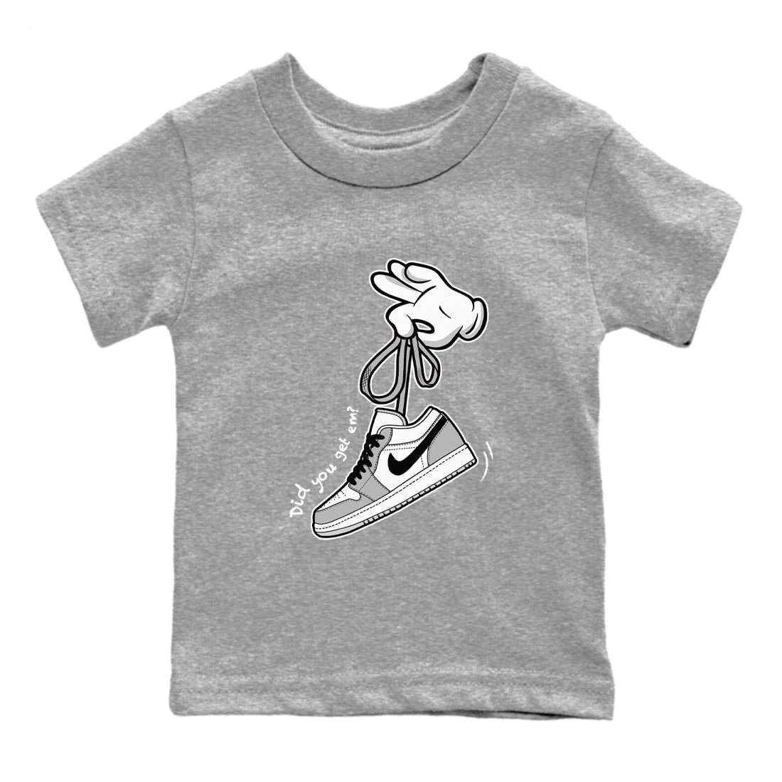 Cartoon Hands snkmatch Tees Kids - Air Jordan 1 Wolf Grey