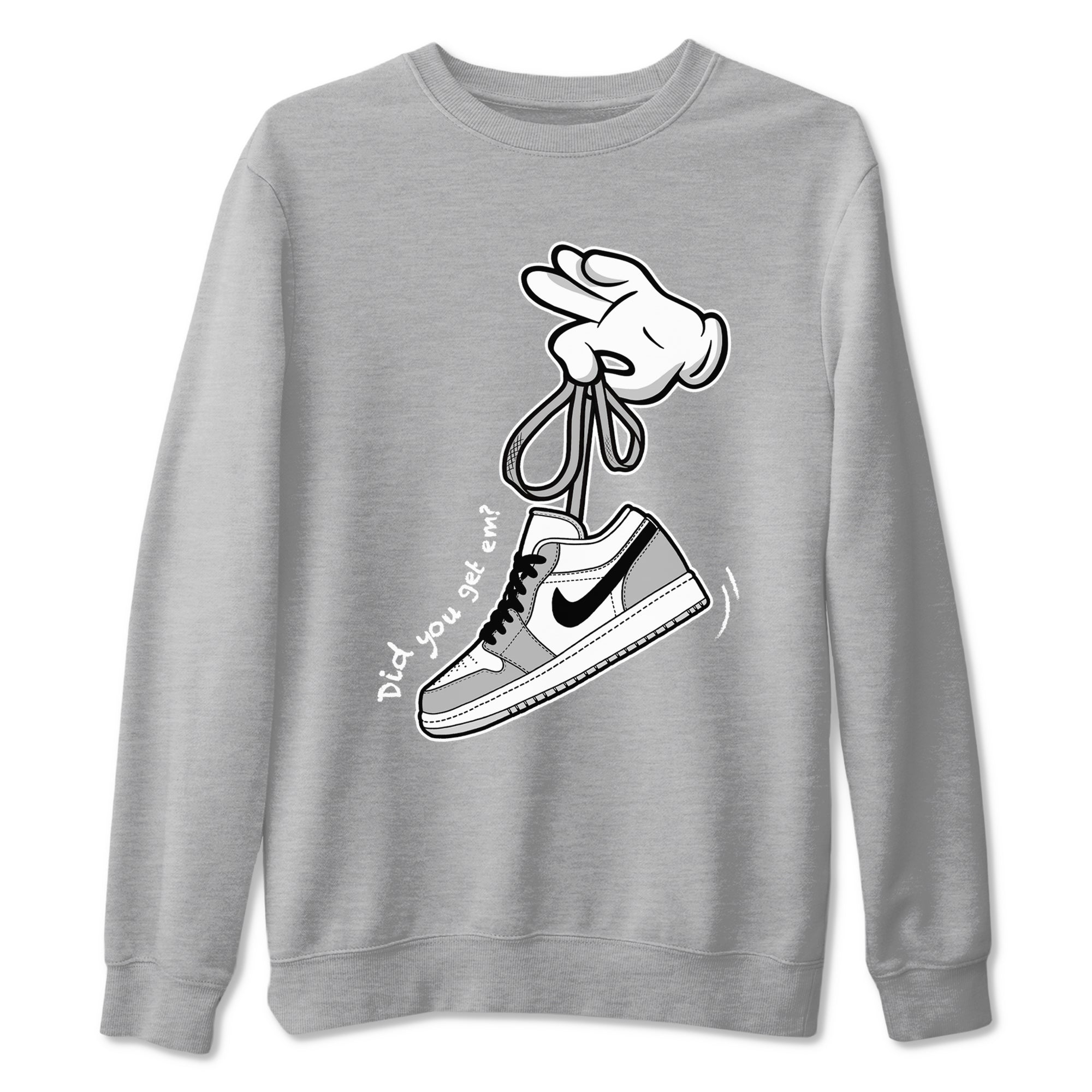 Cartoon Hands snkmatch Tees - Air Jordan 1 Wolf Grey