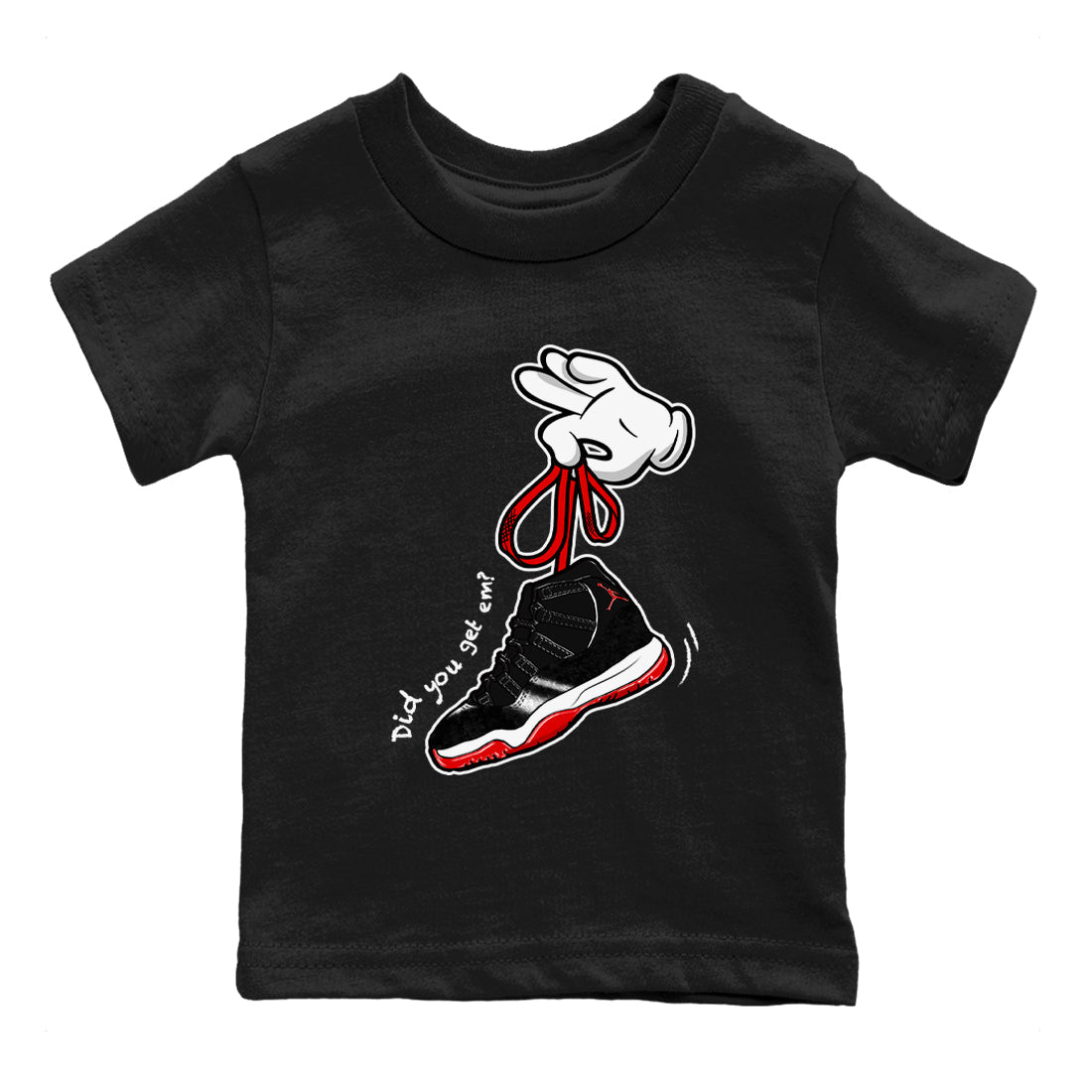 Cartoon Hands snkmatch Tees Kids - Air Jordan 11 Bred Velvet