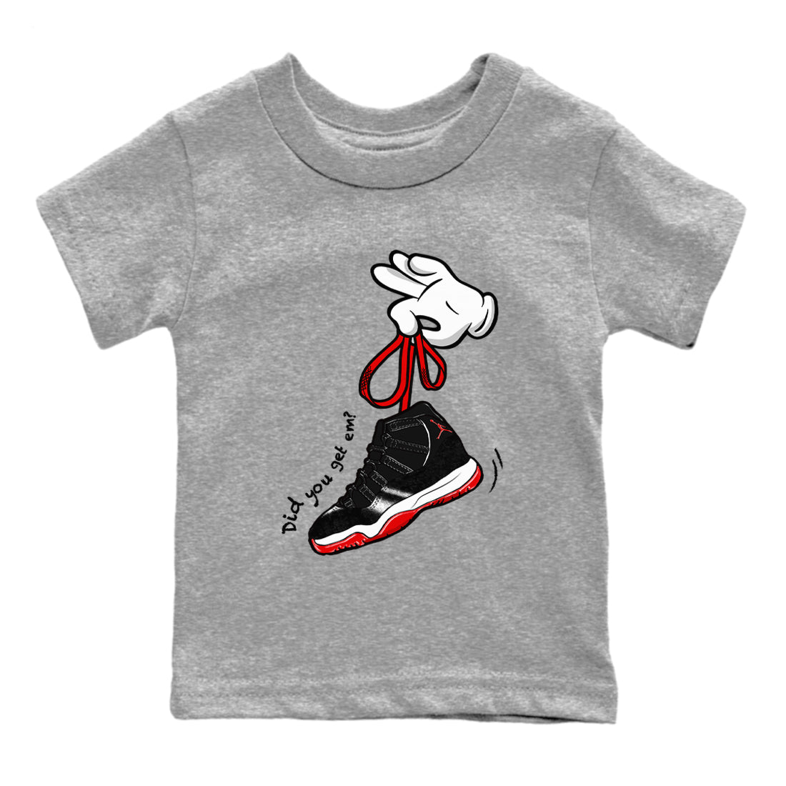 Cartoon Hands snkmatch Tees Kids - Air Jordan 11 Bred Velvet