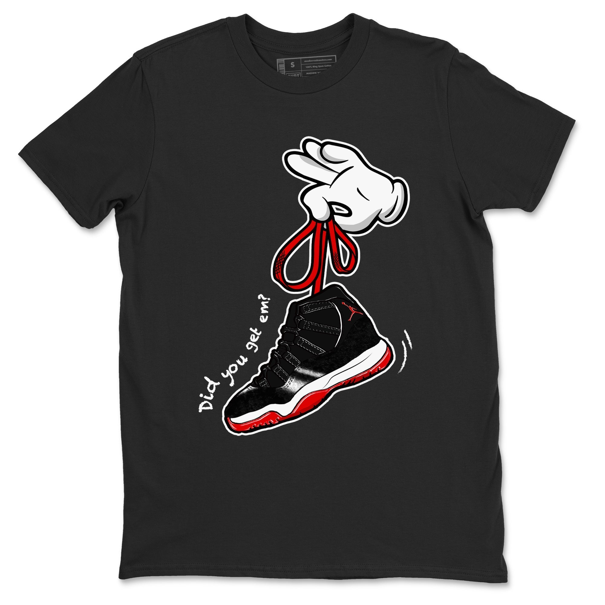 Cartoon Hands snkmatch Tees - Air Jordan 11 Bred Velvet