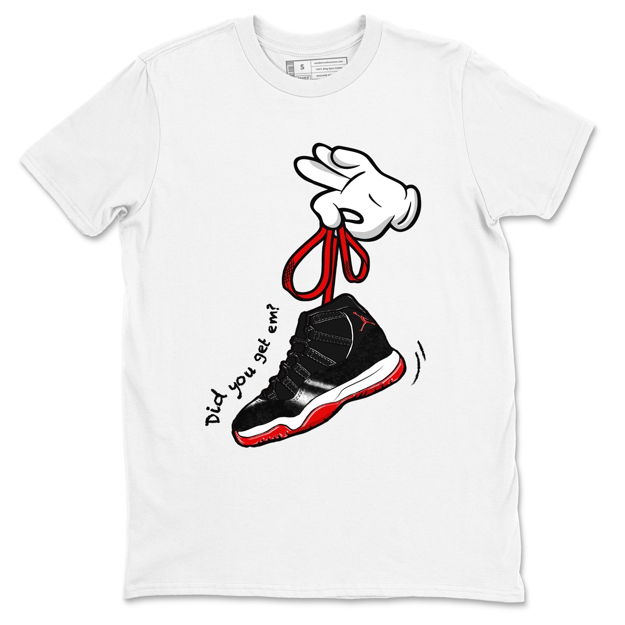 Cartoon Hands snkmatch Tees - Air Jordan 11 Bred Velvet