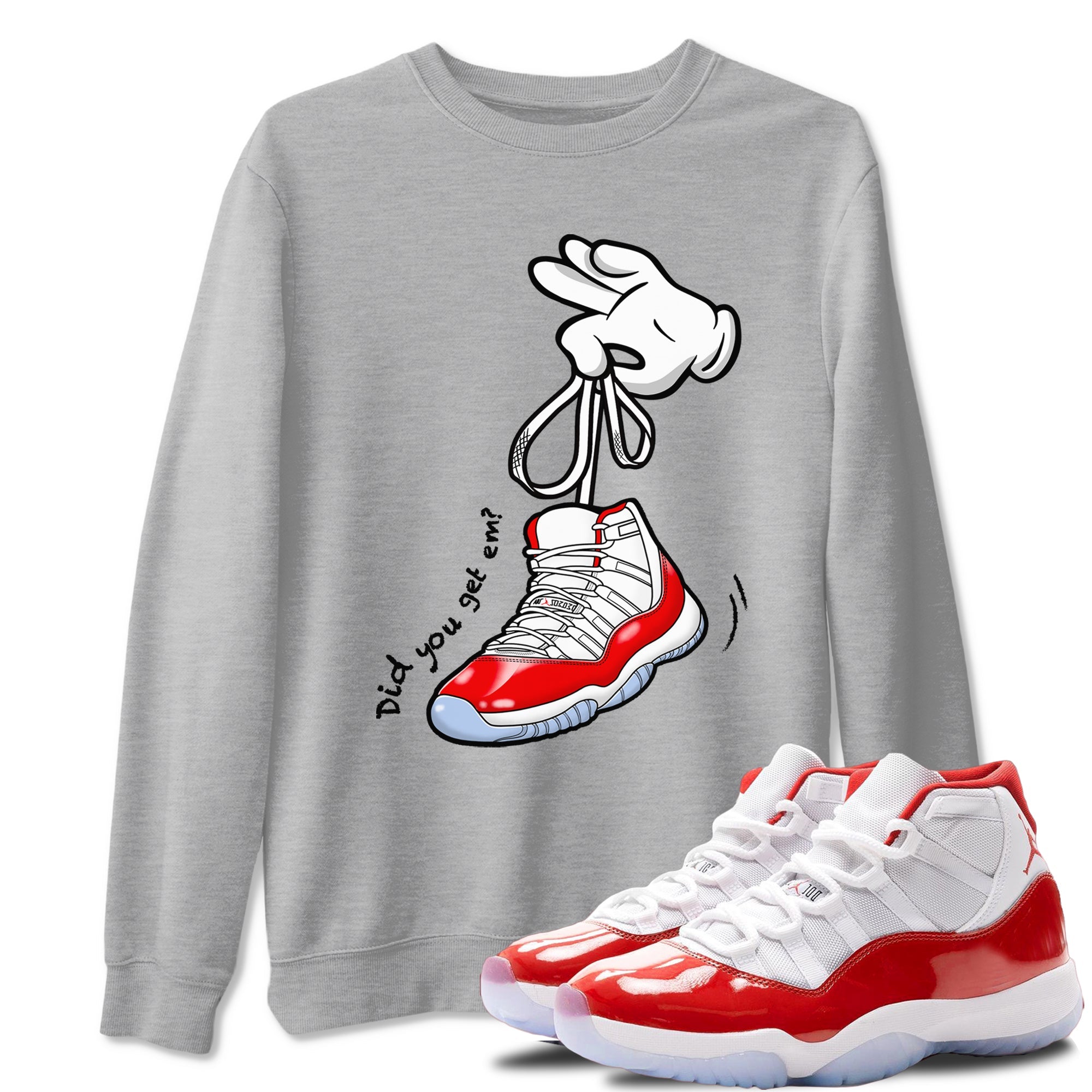Cartoon Hands snkmatch Tees - Air Jordan 11 Cherry