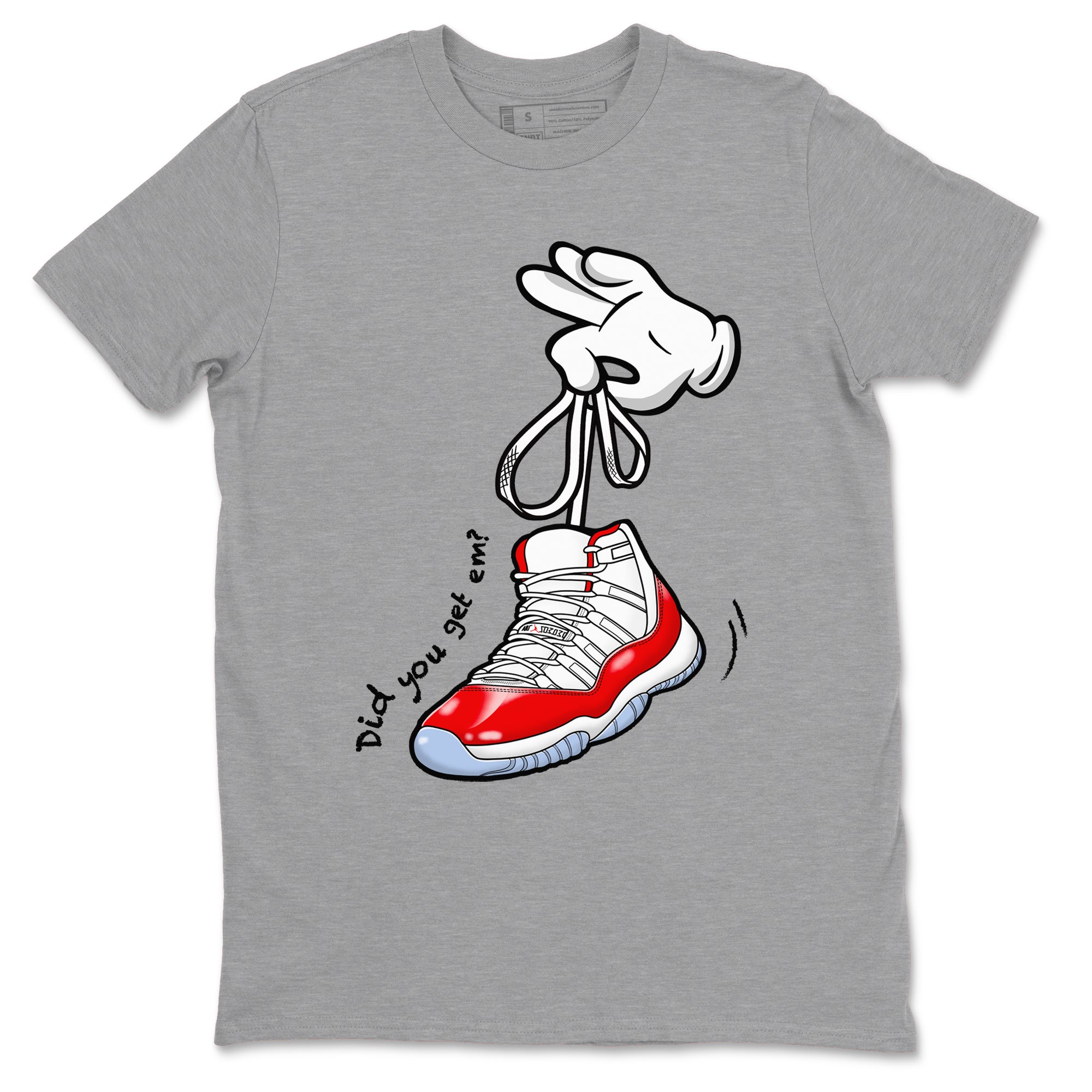 Cartoon Hands snkmatch Tees - Air Jordan 11 Cherry