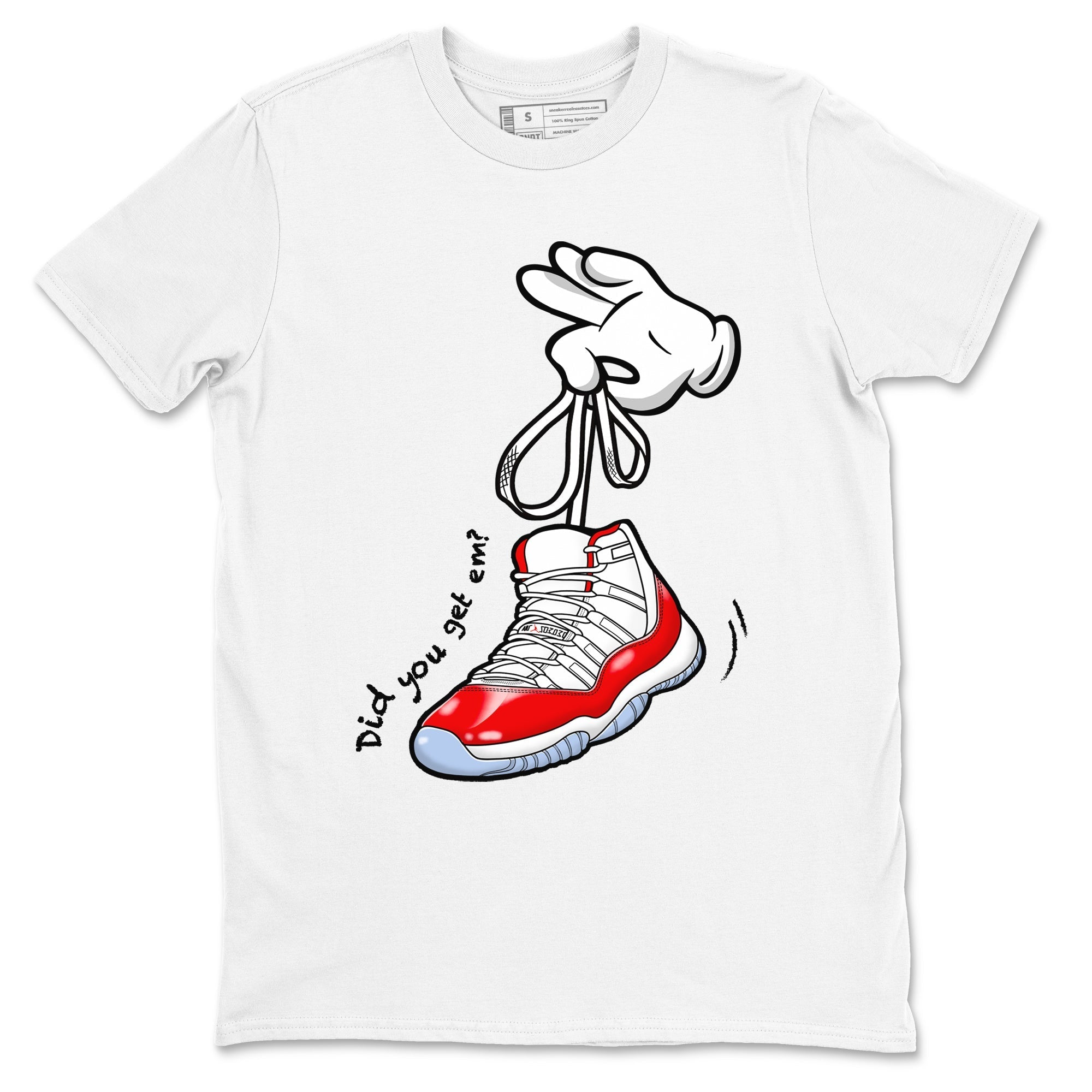 Cartoon Hands snkmatch Tees - Air Jordan 11 Cherry