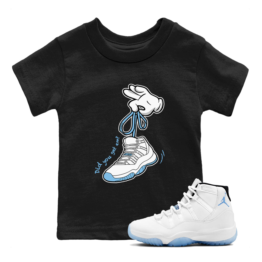 Cartoon Hands snkmatch Tees Kids - Air Jordan 11 Legend Blue