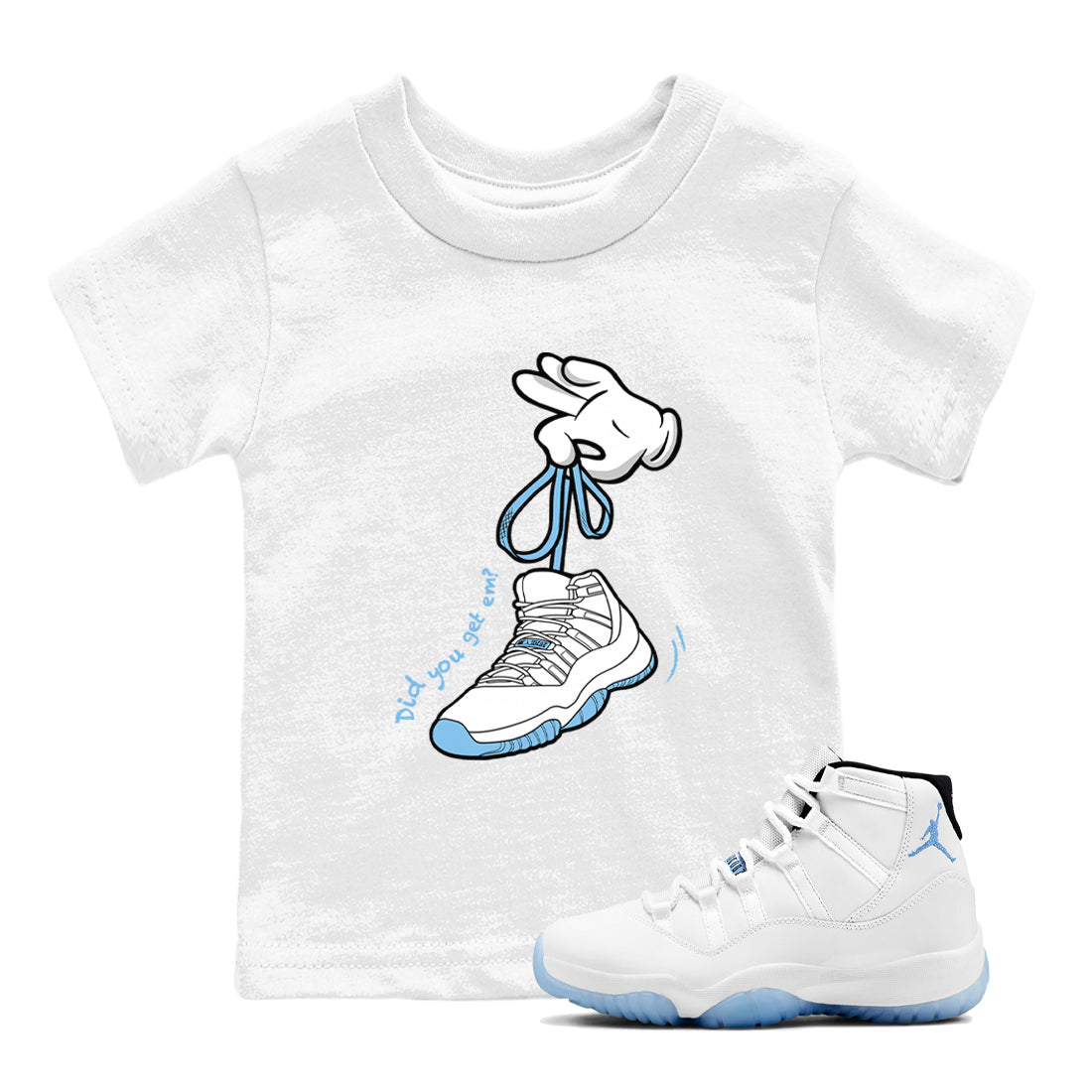 Cartoon Hands snkmatch Tees Kids - Air Jordan 11 Legend Blue