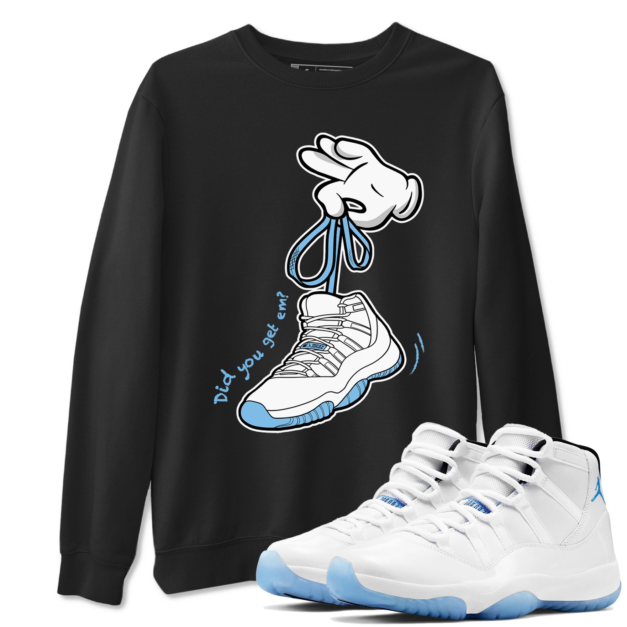 Cartoon Hands snkmatch Tees - Air Jordan 11 Legend Blue