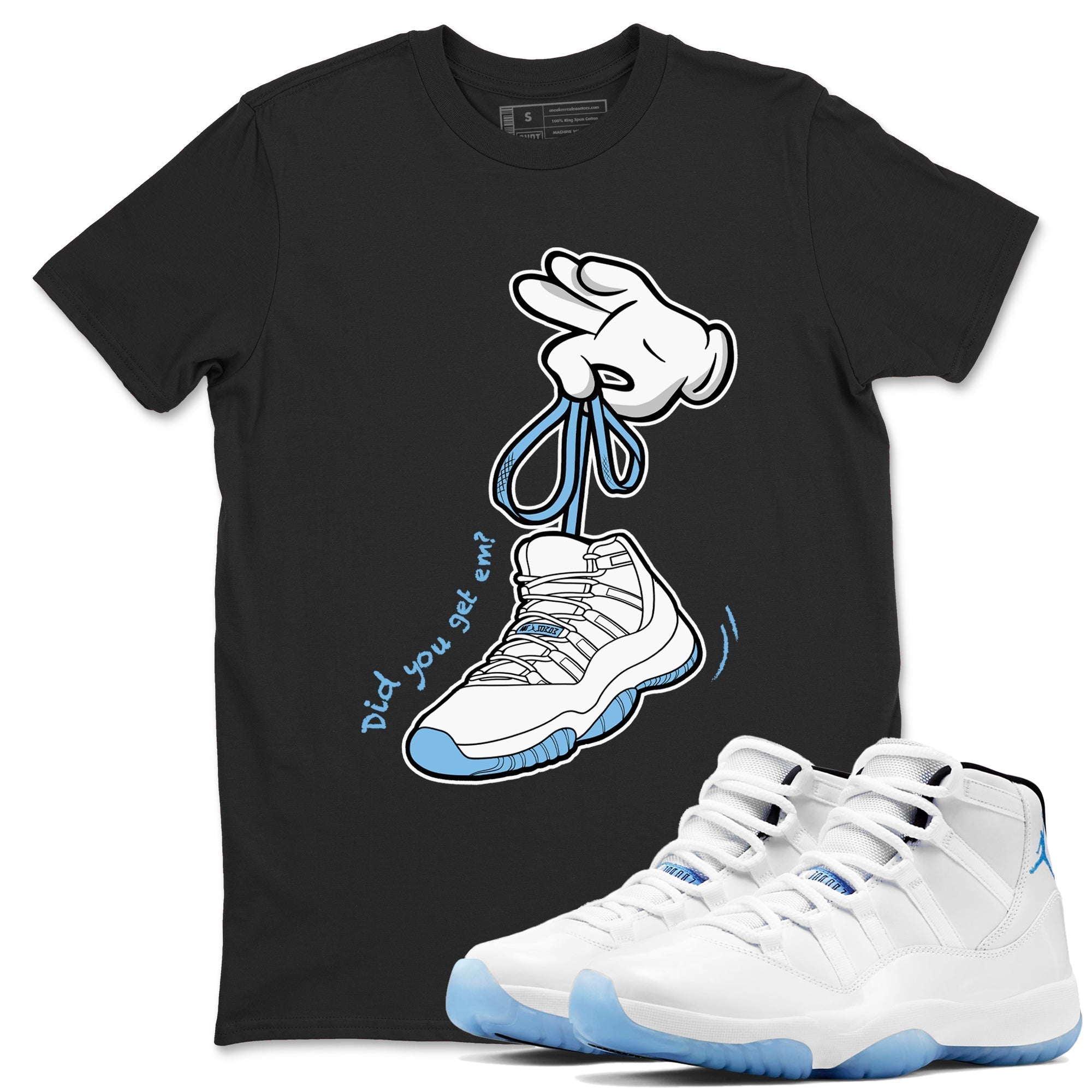 Cartoon Hands snkmatch Tees - Air Jordan 11 Legend Blue