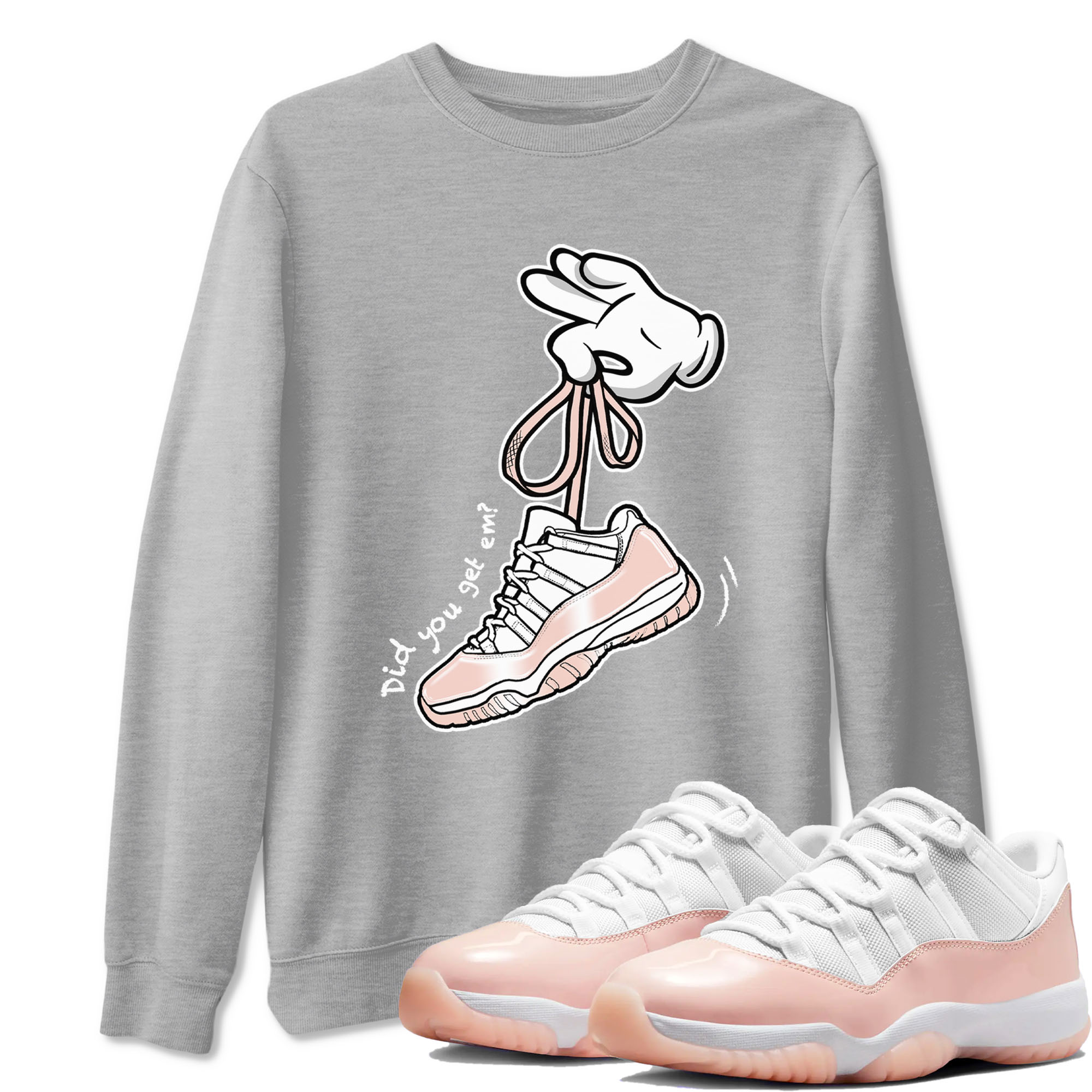 Cartoon Hands snkmatch Tees - Air Jordan 11 Legend Pink