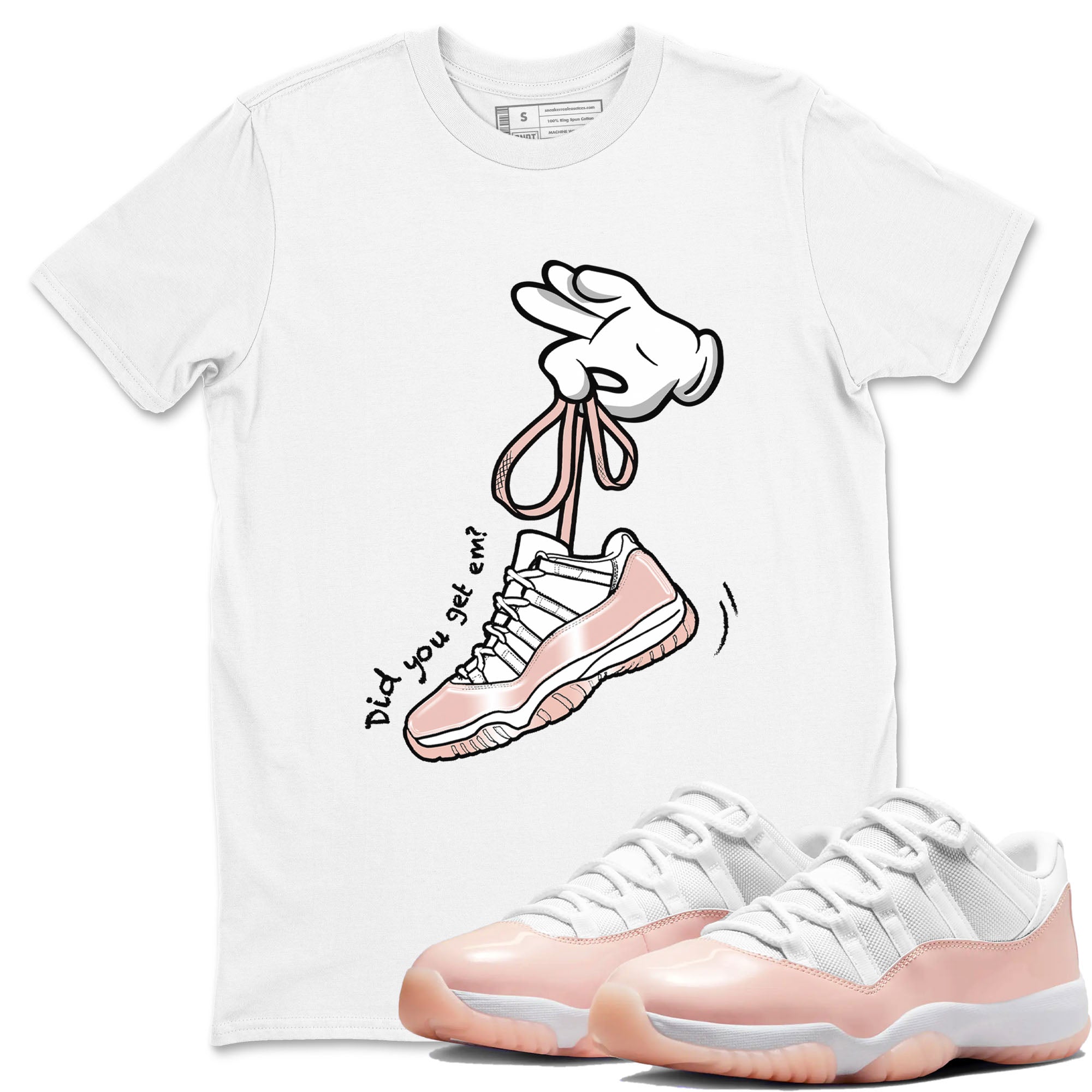 Cartoon Hands snkmatch Tees - Air Jordan 11 Legend Pink
