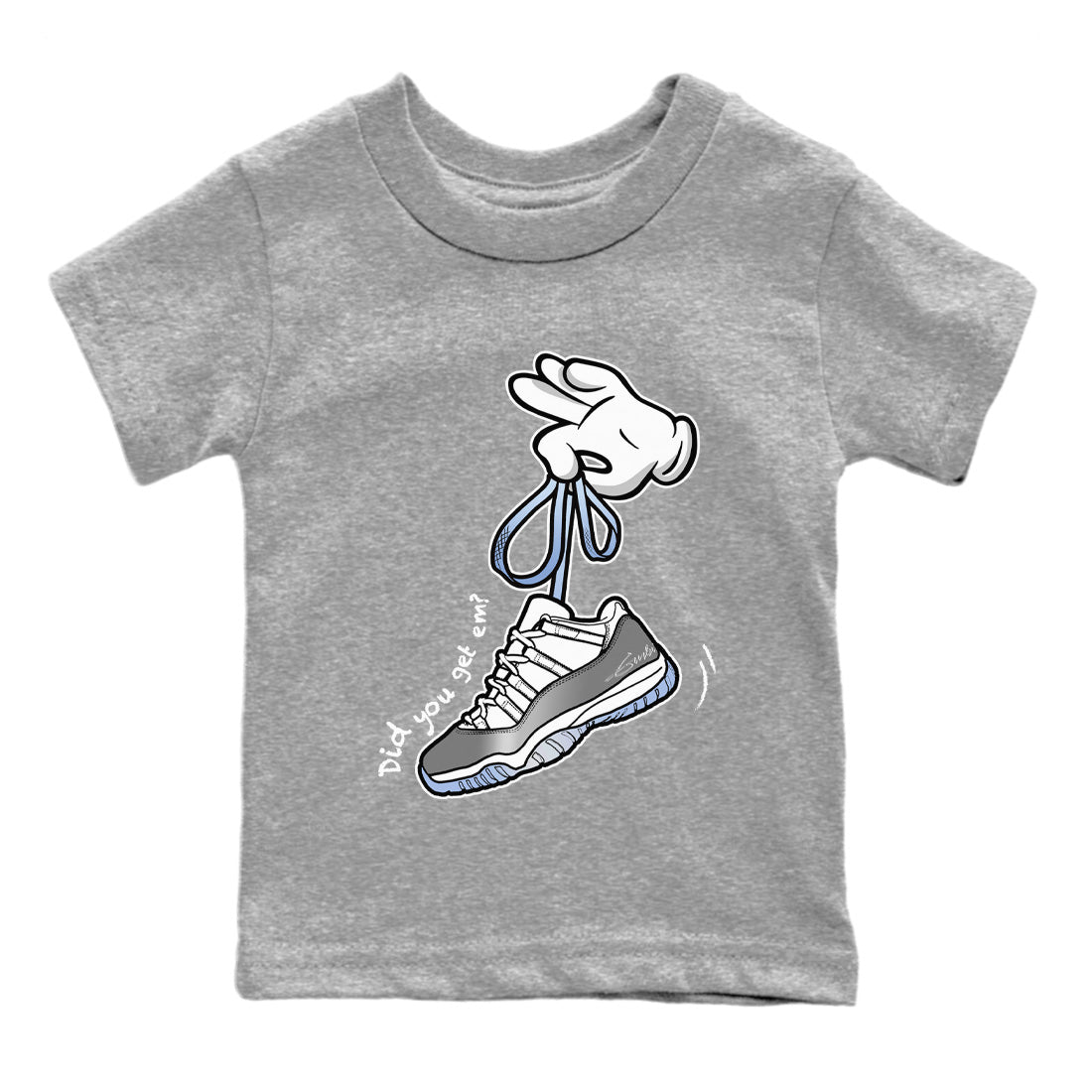 Cartoon Hands Kids Tops - Air Jordan 11 White Cement