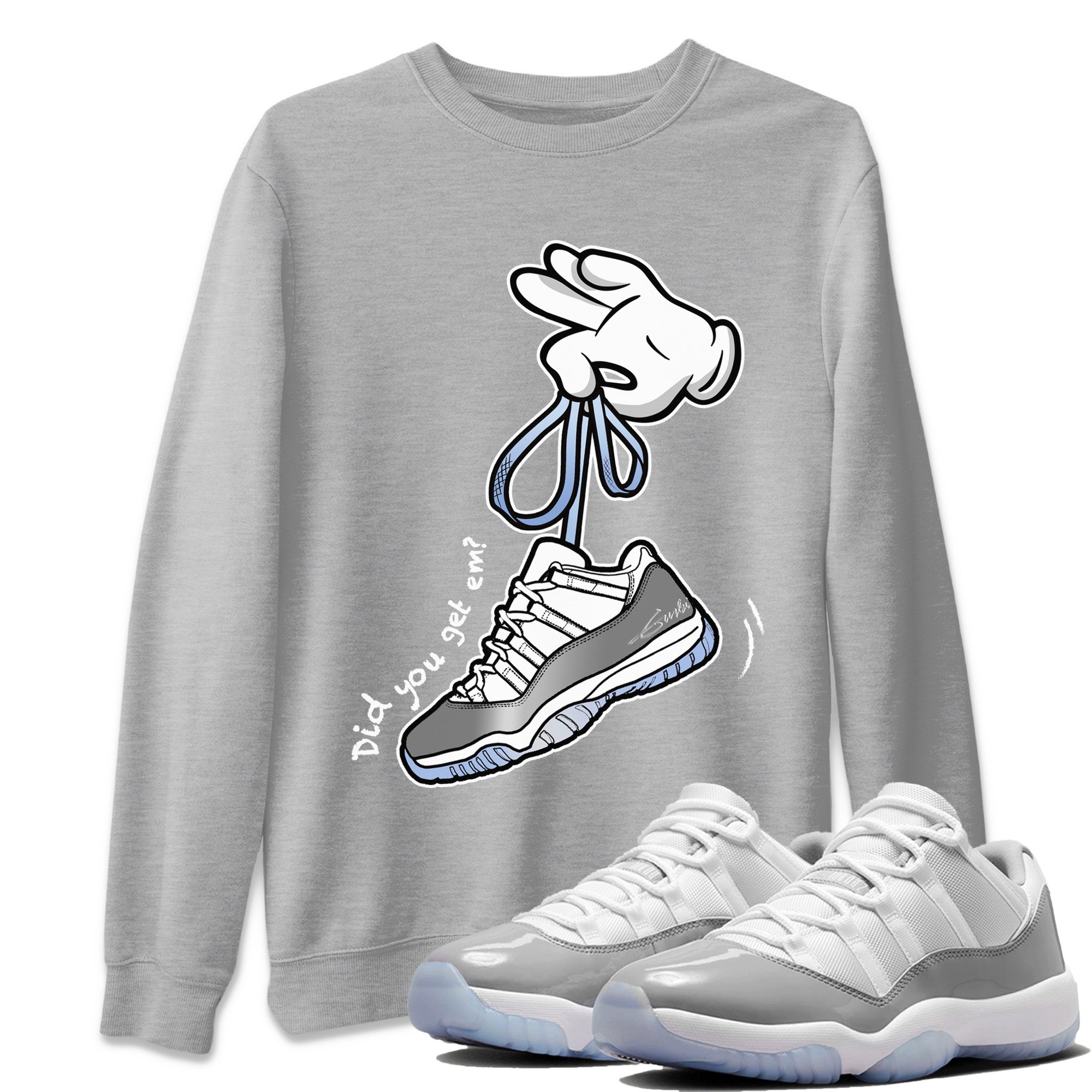 Cartoon Hands Unisex Tops - Air Jordan 11 White Cement
