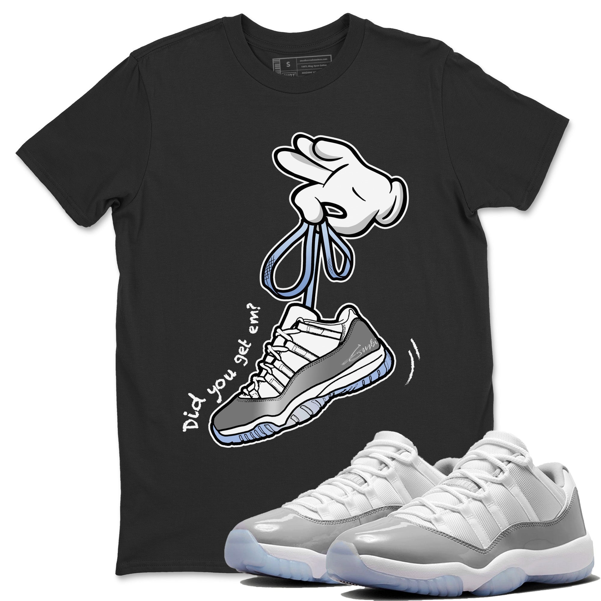 Cartoon Hands Unisex Tops - Air Jordan 11 White Cement