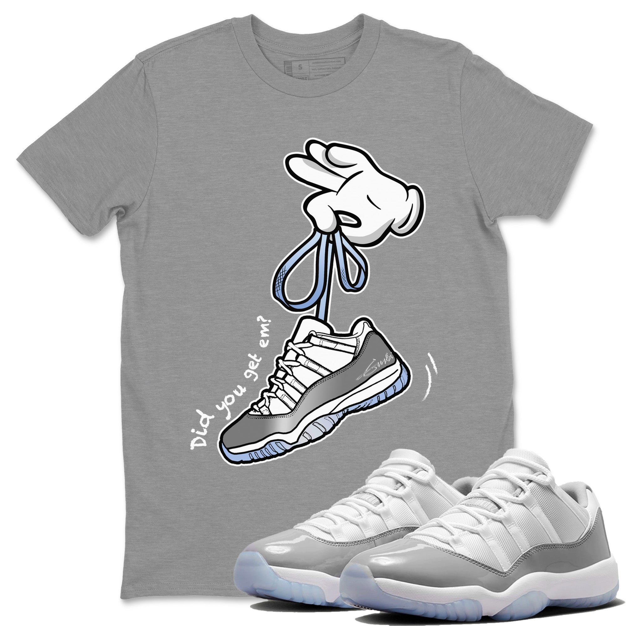 Cartoon Hands Unisex Tops - Air Jordan 11 White Cement