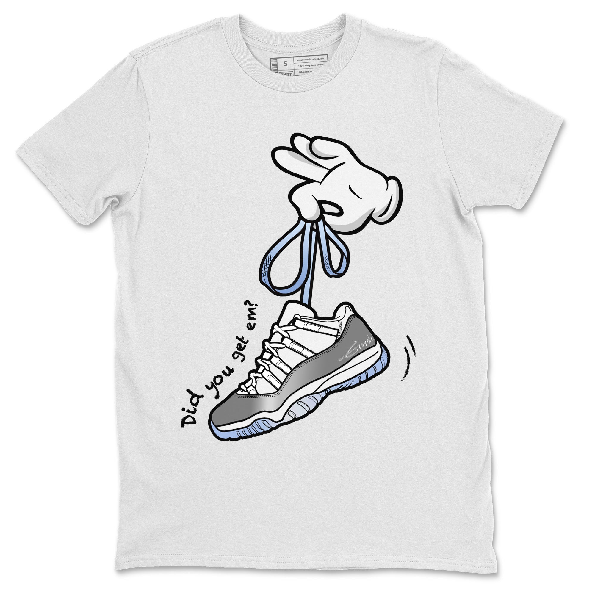 Cartoon Hands Unisex Tops - Air Jordan 11 White Cement