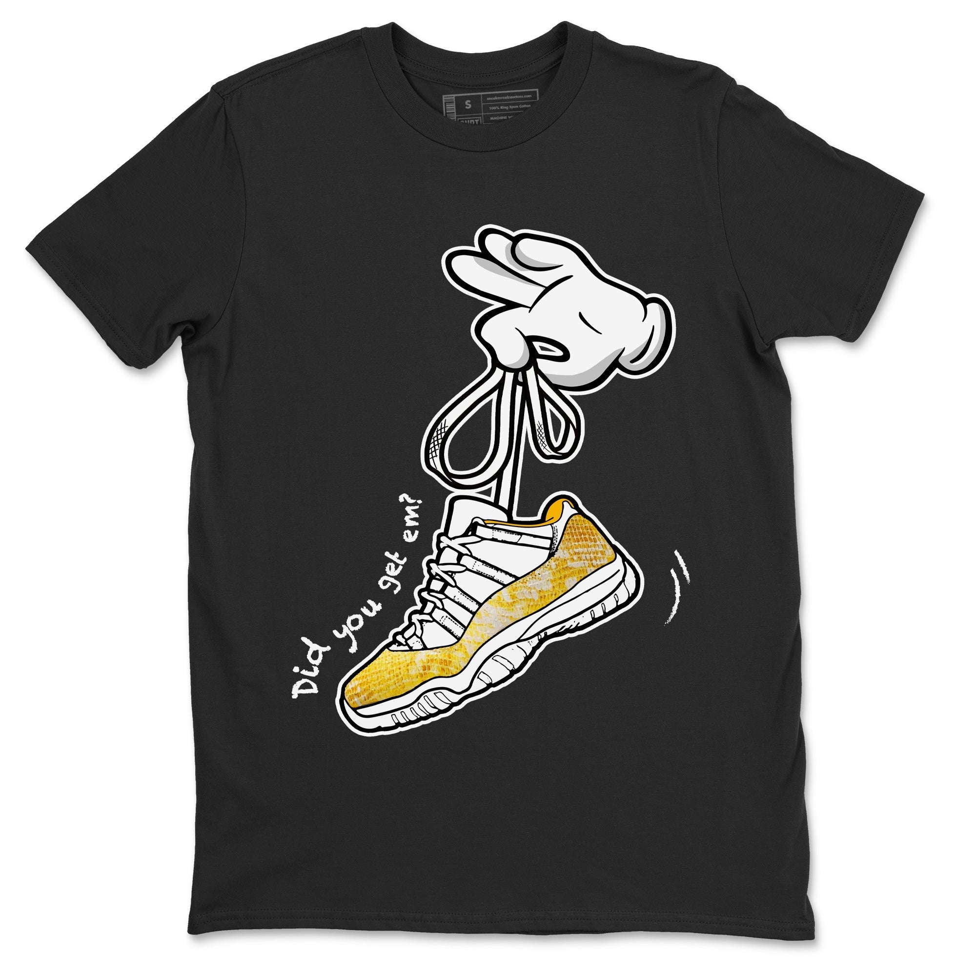 Cartoon Hands Unisex Tops - Air Jordan 11 Yellow Python
