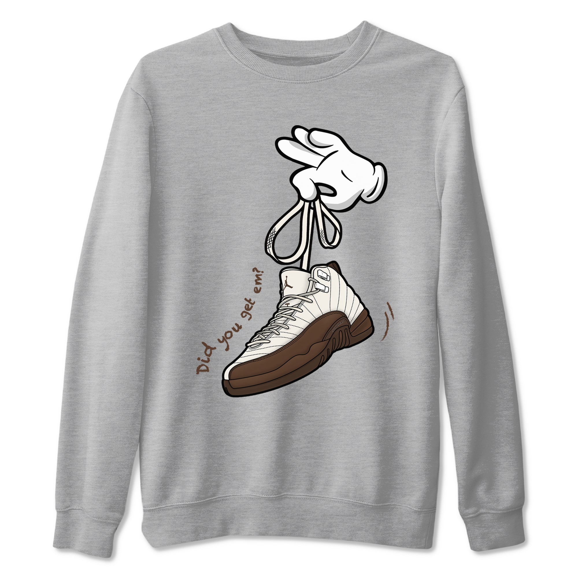 Cartoon Hands snkmatch Tees - Air Jordan 12 Baroque Brown