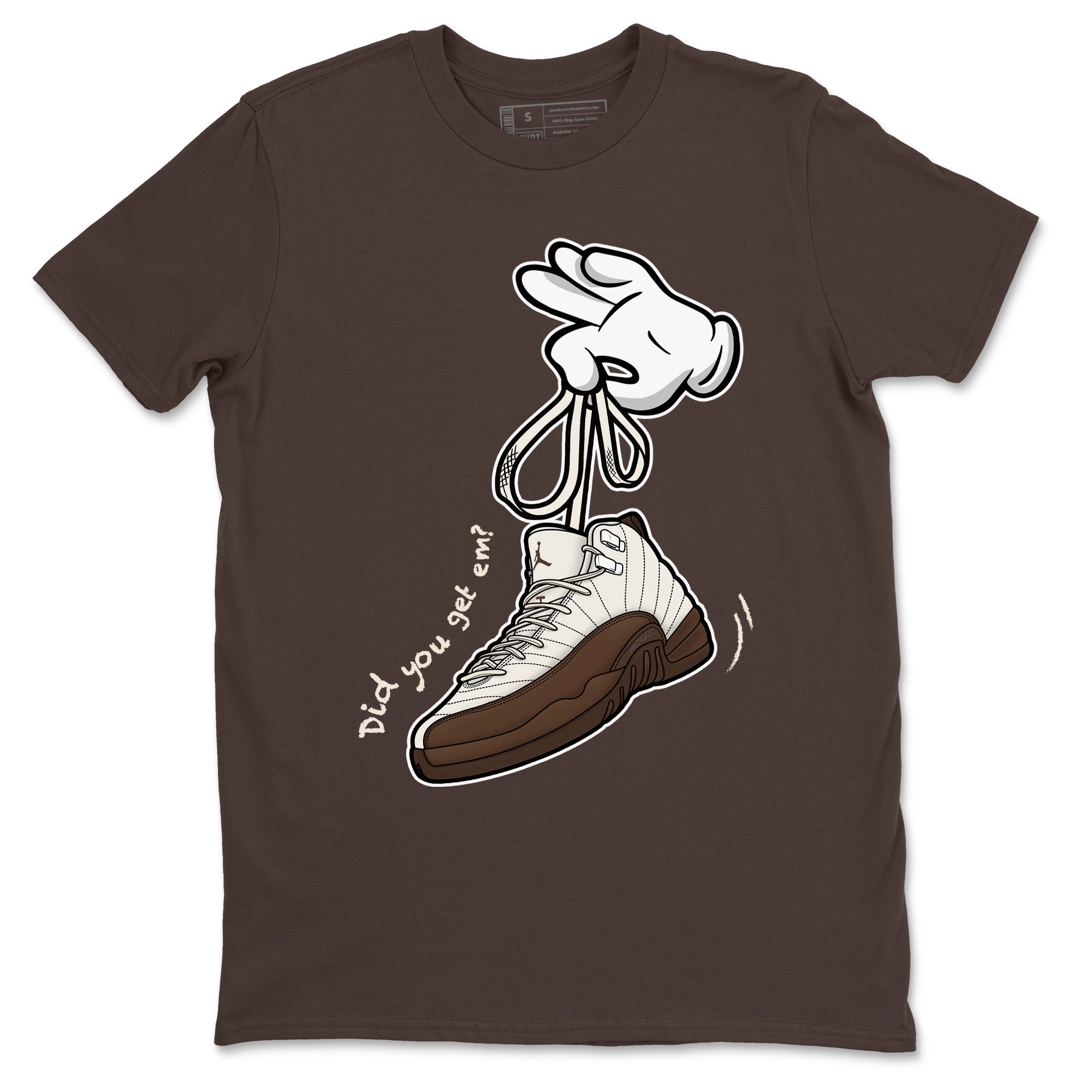 Cartoon Hands snkmatch Tees - Air Jordan 12 Baroque Brown