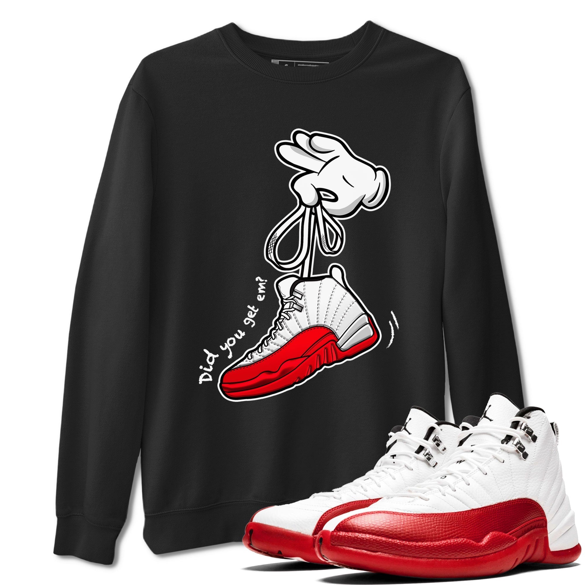 Cartoon Hands snkmatch Tee - Air Jordan 12 Cherry