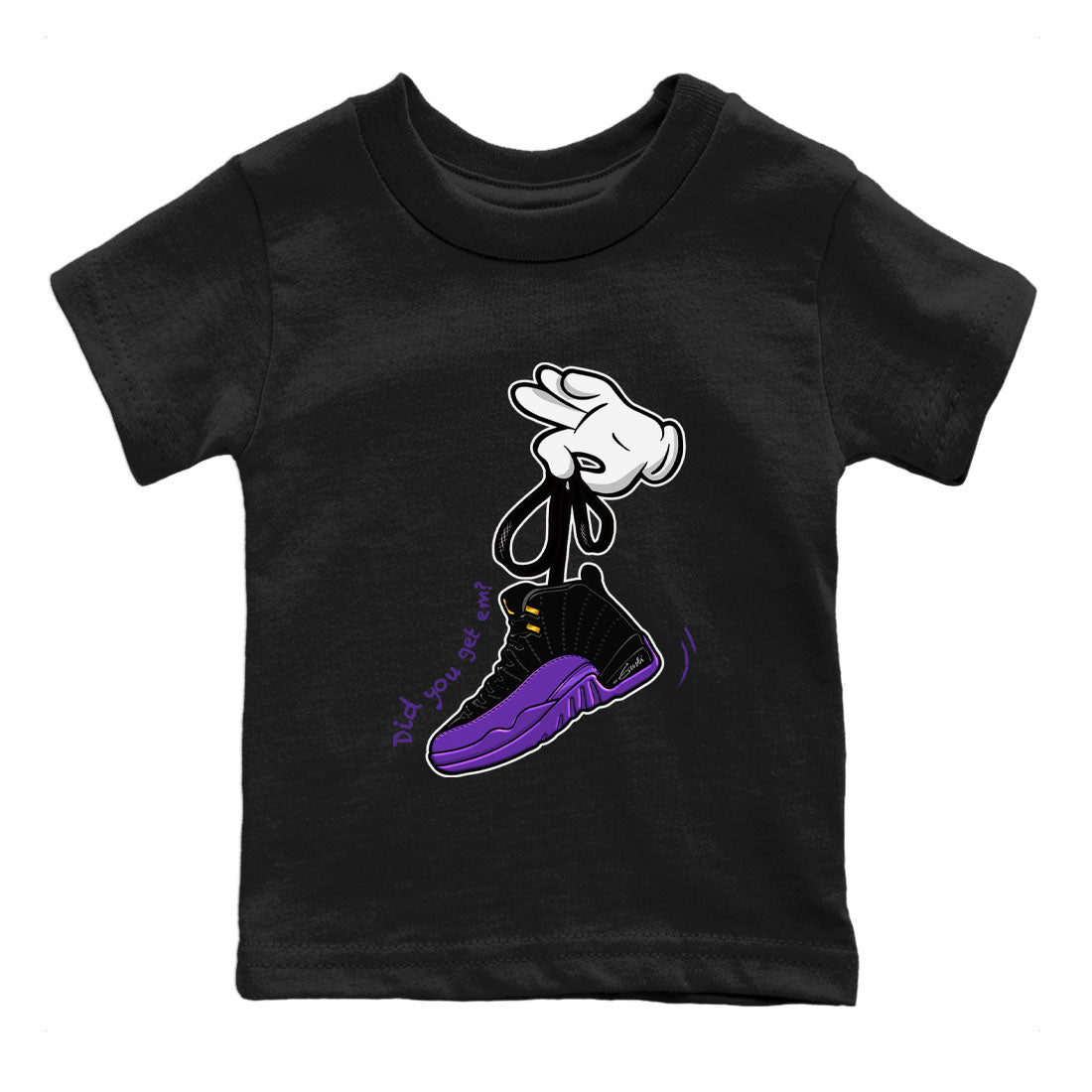 Cartoon Hands Kids Tops - Air Jordan 12 Field Purple