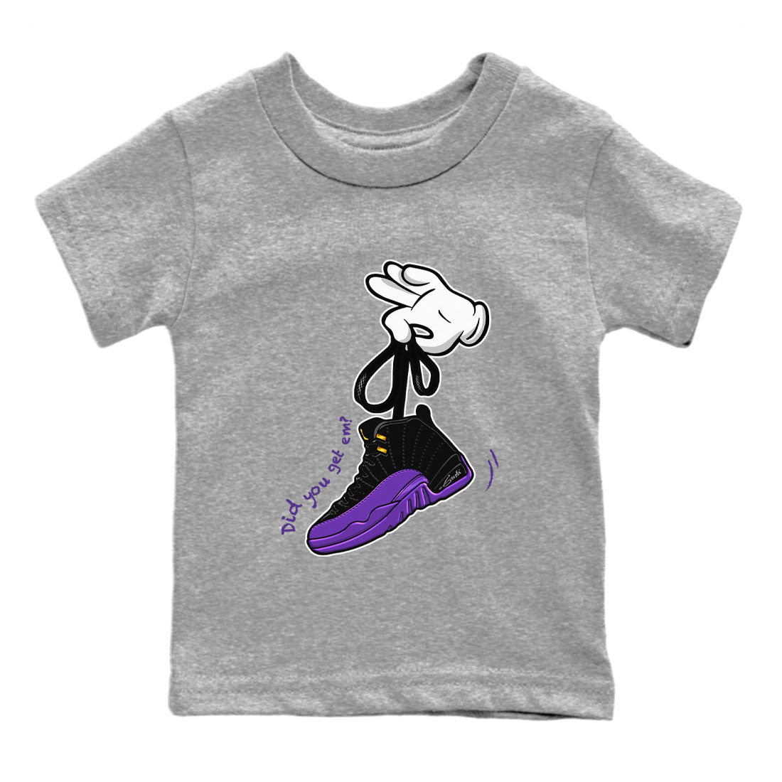 Cartoon Hands Kids Tops - Air Jordan 12 Field Purple