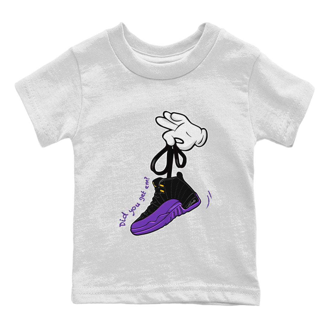 Cartoon Hands Kids Tops - Air Jordan 12 Field Purple