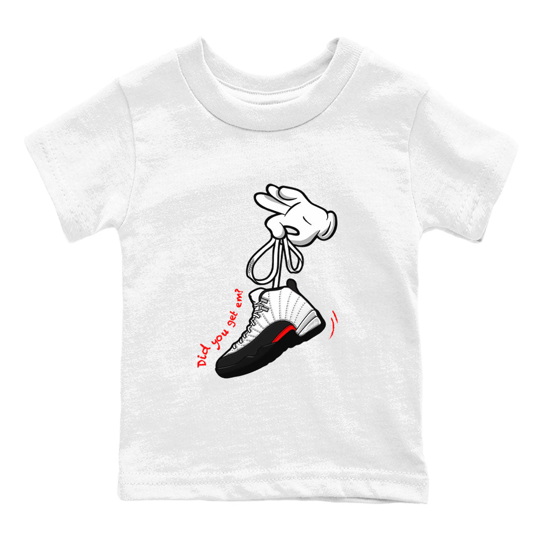 Cartoon Hands snkmatch Tees Kids - Air Jordan 12 Taxi Flip