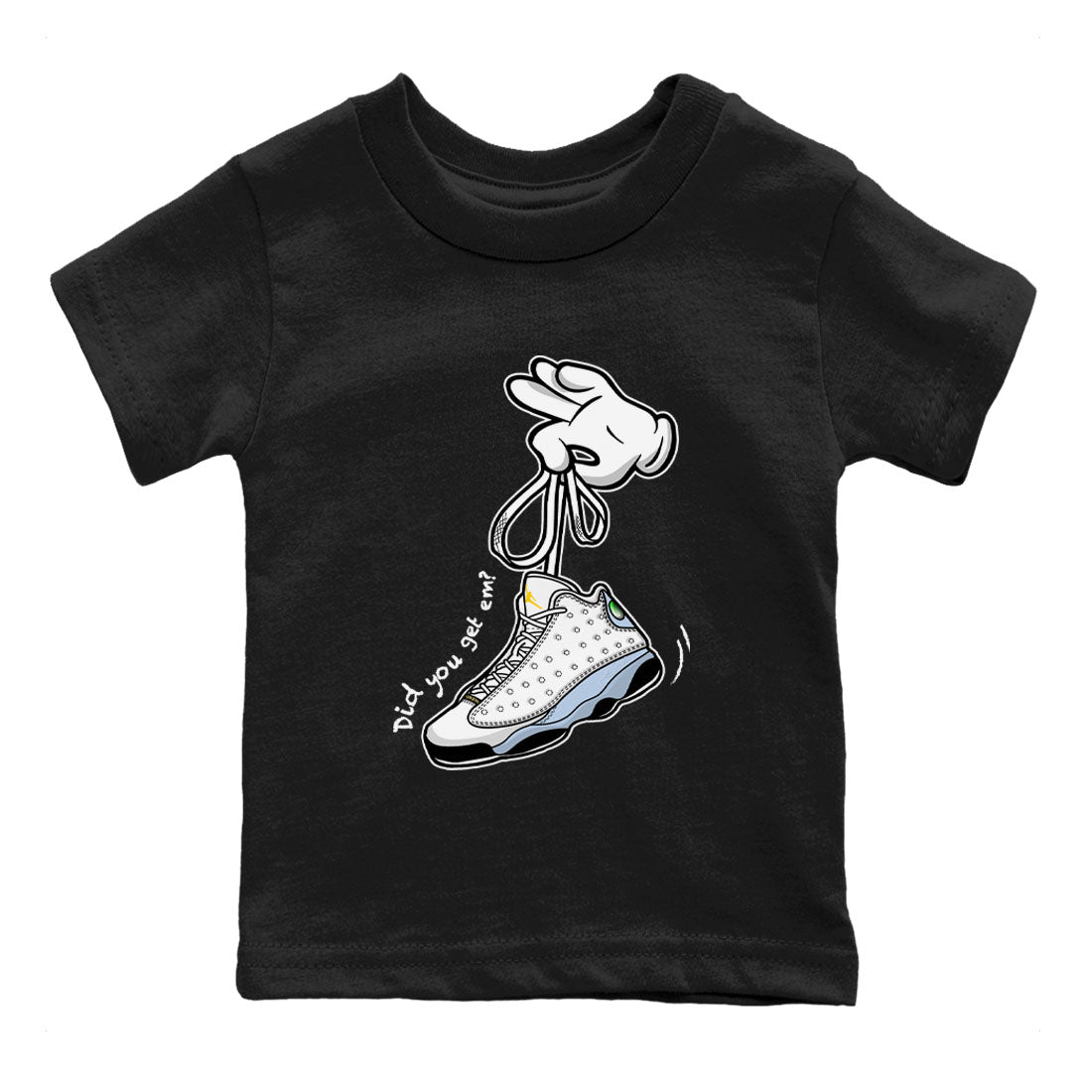 Cartoon Hands snkmatch Tees Kids - Air Jordan 13 Blue Grey