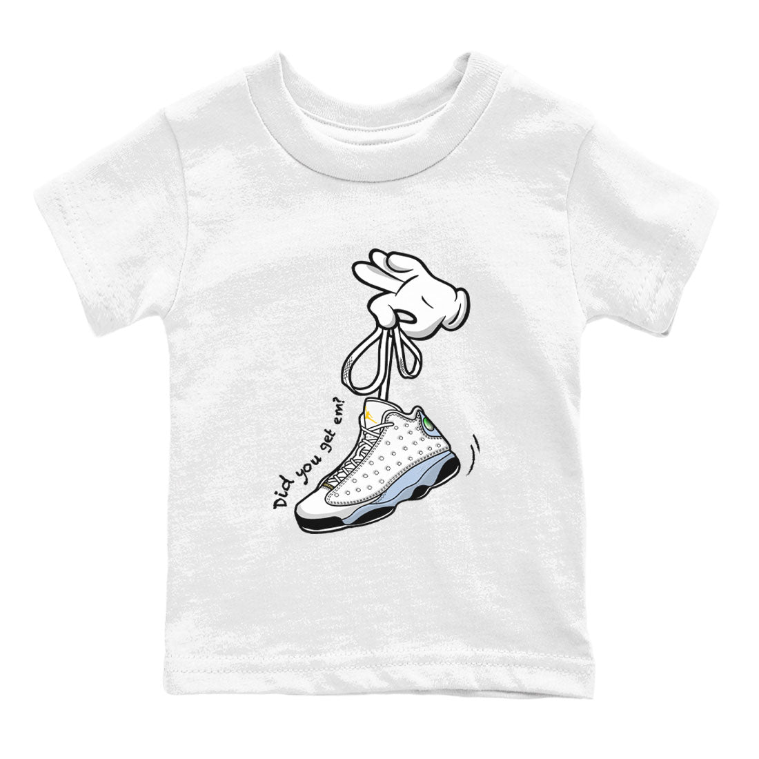 Cartoon Hands snkmatch Tees Kids - Air Jordan 13 Blue Grey