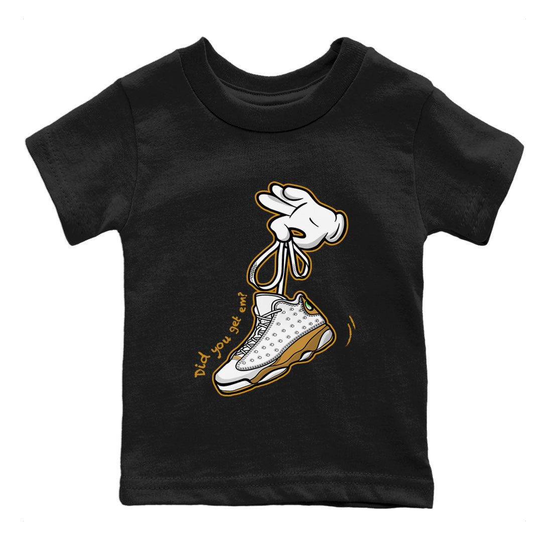 Cartoon Hands Kids Tops - Air Jordan 13 Wheat