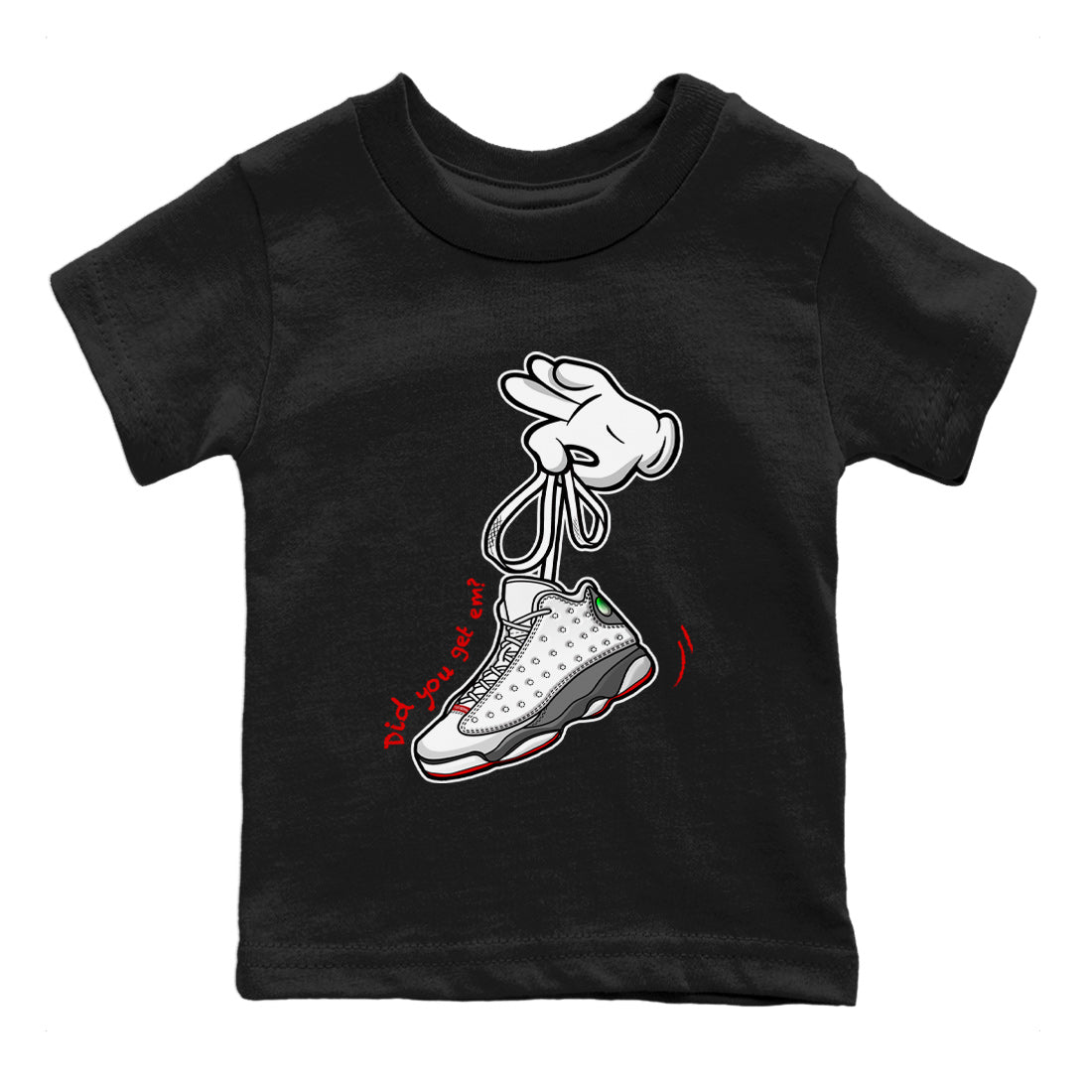 Cartoon Hands Kids Tops - Air Jordan 13 Wolf Grey