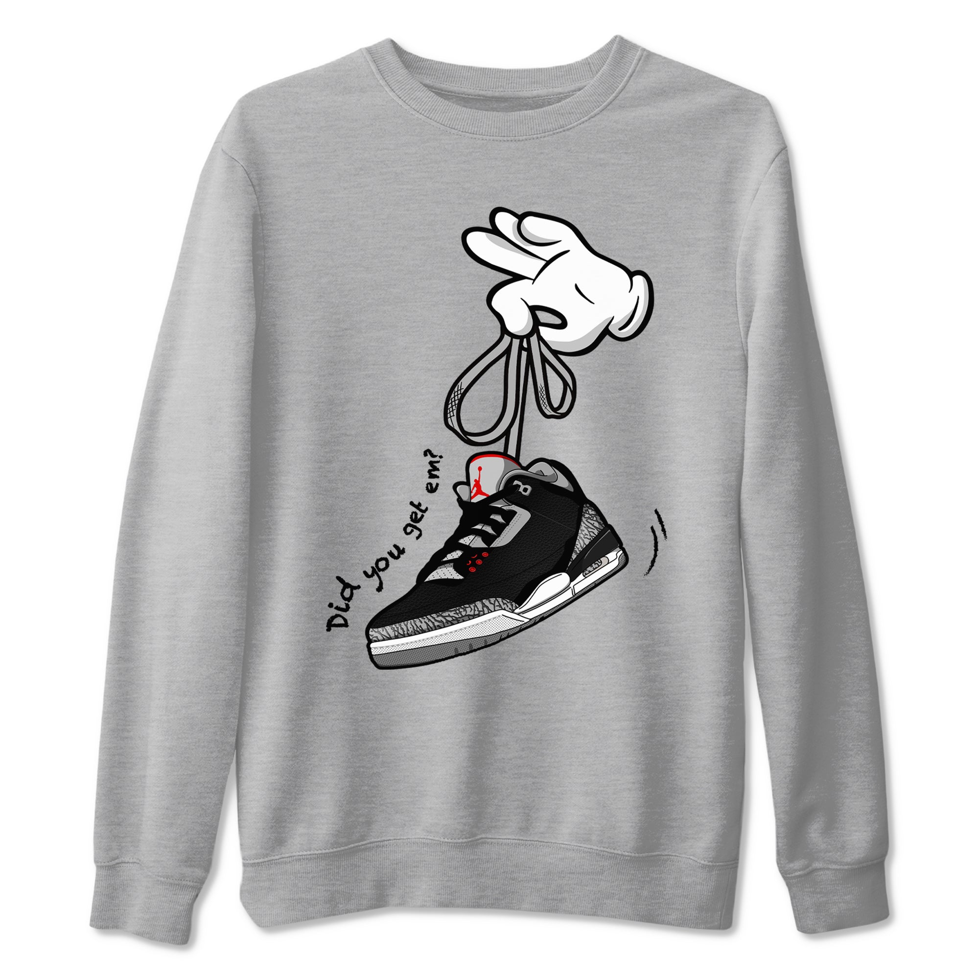 Cartoon Hands snkmatch Tees - Air Jordan 3 Black Cement