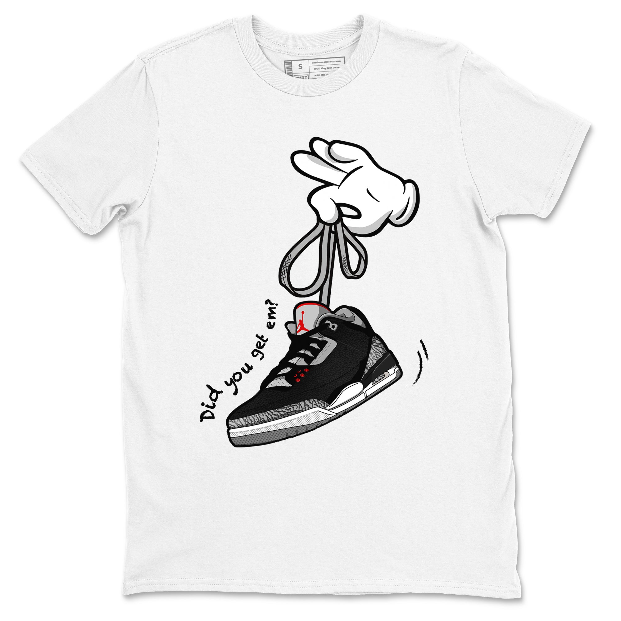 Cartoon Hands snkmatch Tees - Air Jordan 3 Black Cement