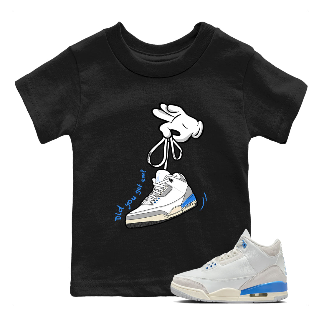 Cartoon Hands snkmatch Tees Kids - Air Jordan 3 Lucky Shorts
