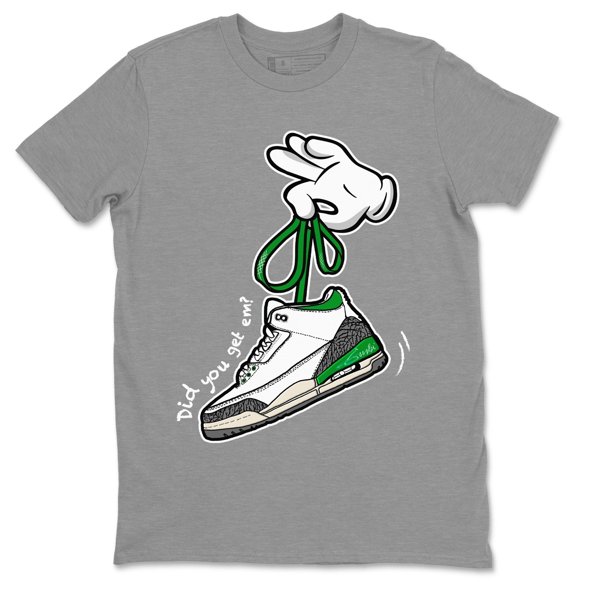 Cartoon Hands Unisex Tops - Air Jordan 3 Lucky Green