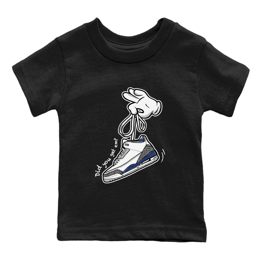 Cartoon Hands snkmatch Tees Kids - Air Jordan 3 Midnight Navy 2023