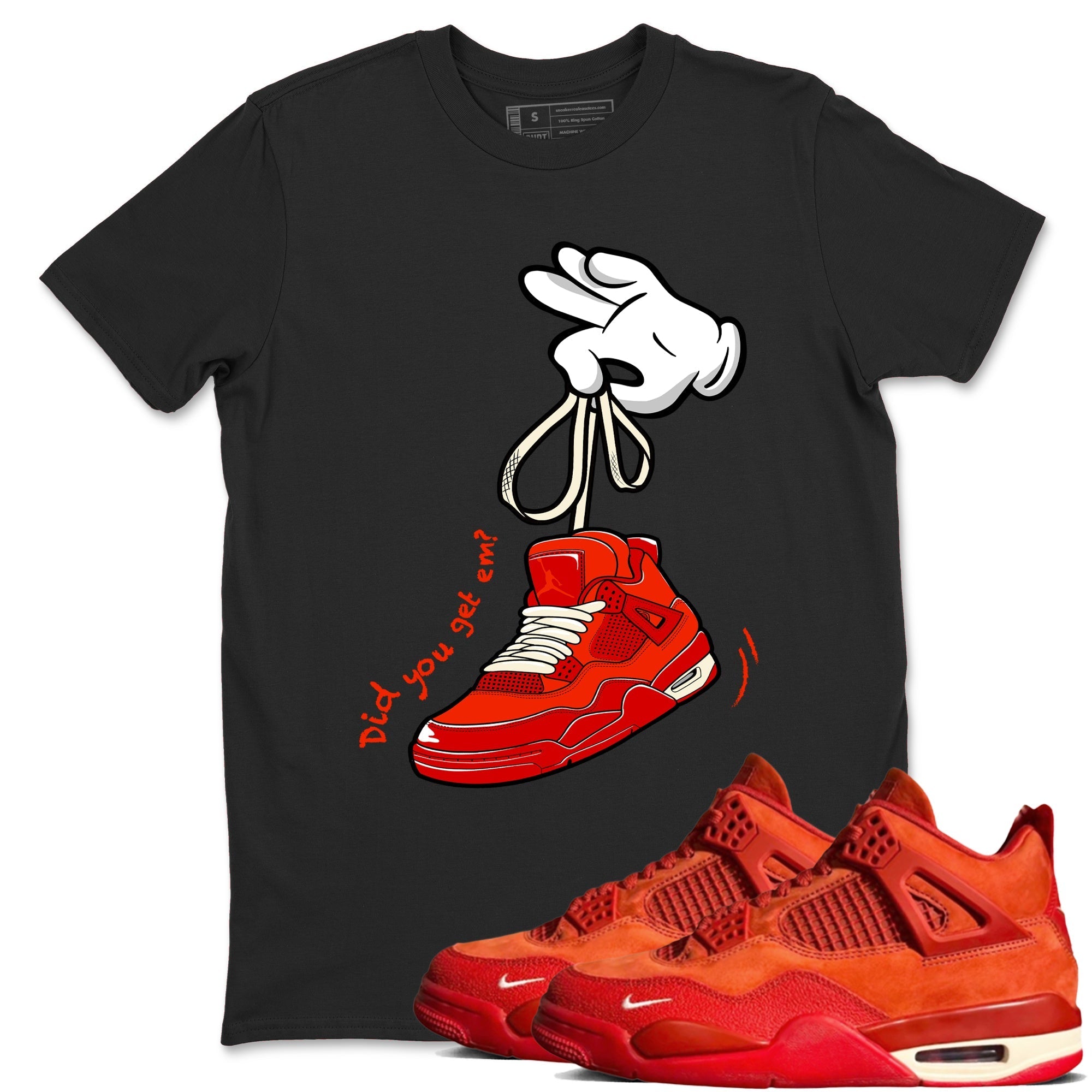 Cartoon Hands snkmatch Tees - Air Jordan 4 Brick By Brick