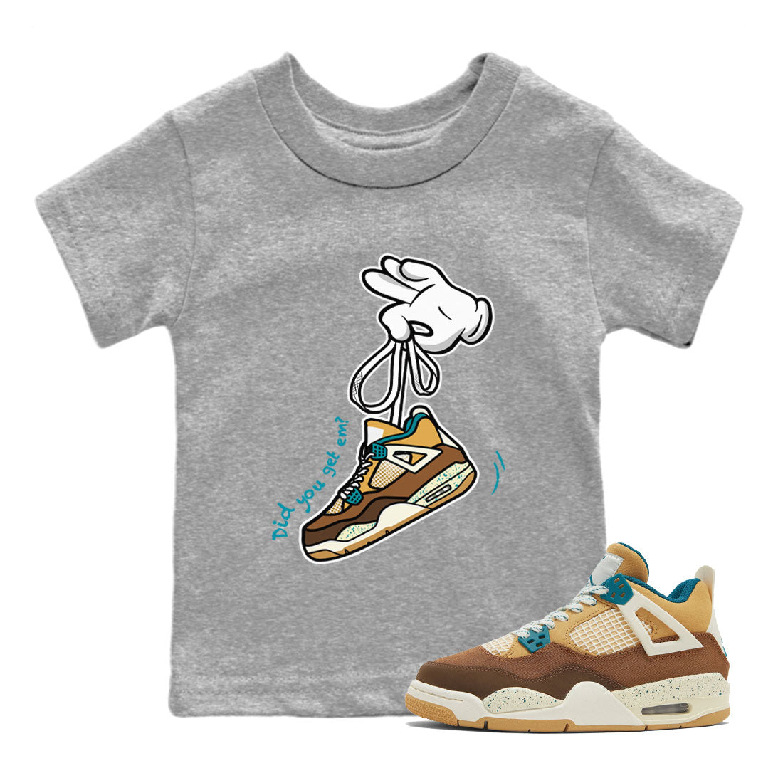 Cartoon Hands snkmatch Tee Kids - Air Jordan 4 Cacao Wow