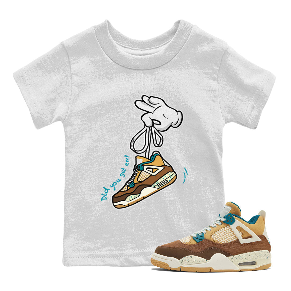 Cartoon Hands snkmatch Tee Kids - Air Jordan 4 Cacao Wow