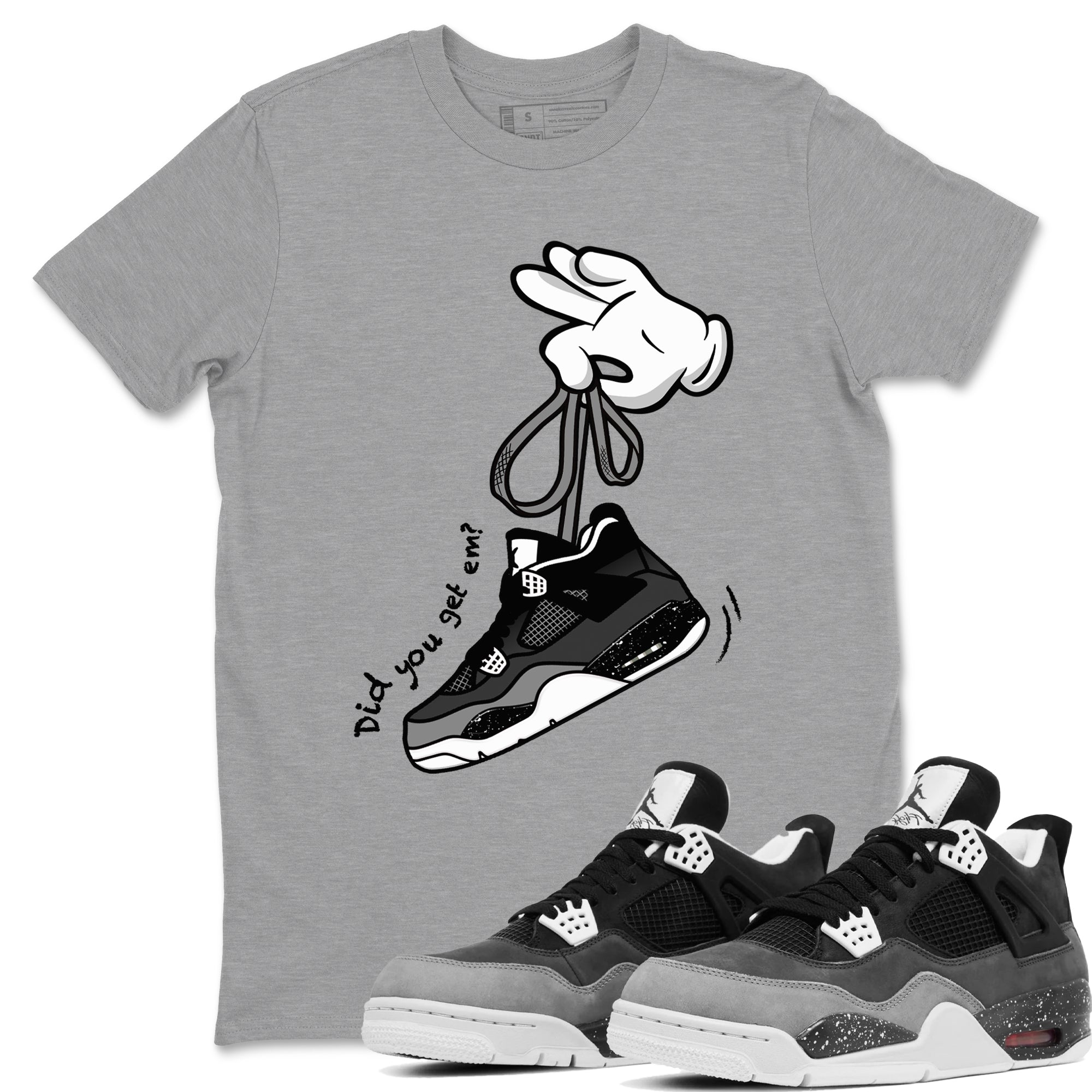 Cartoon Hands snkmatch Tees - Air Jordan 4 Fear