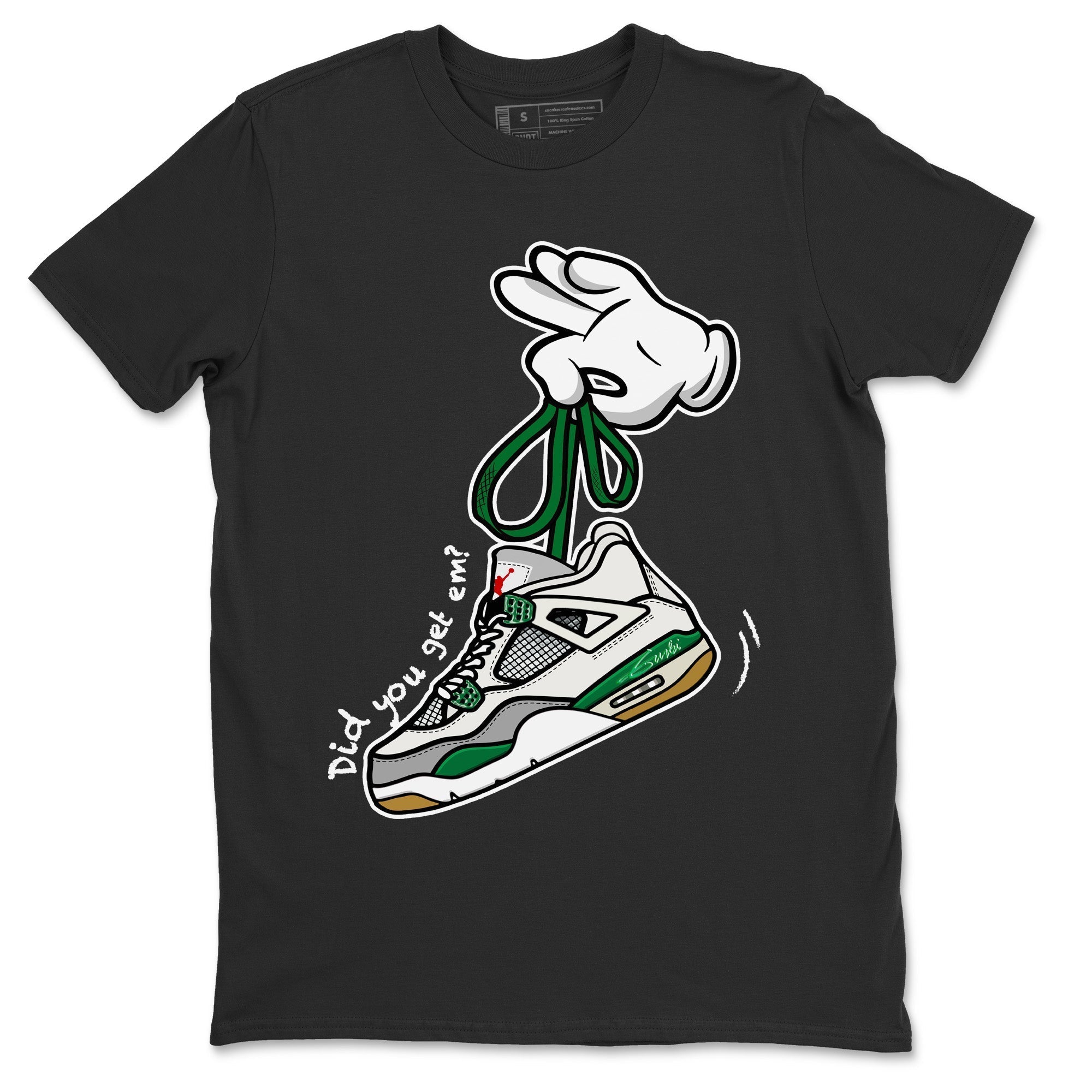 Cartoon Hands Unisex Tops - Air Jordan 4 Pine Green SB