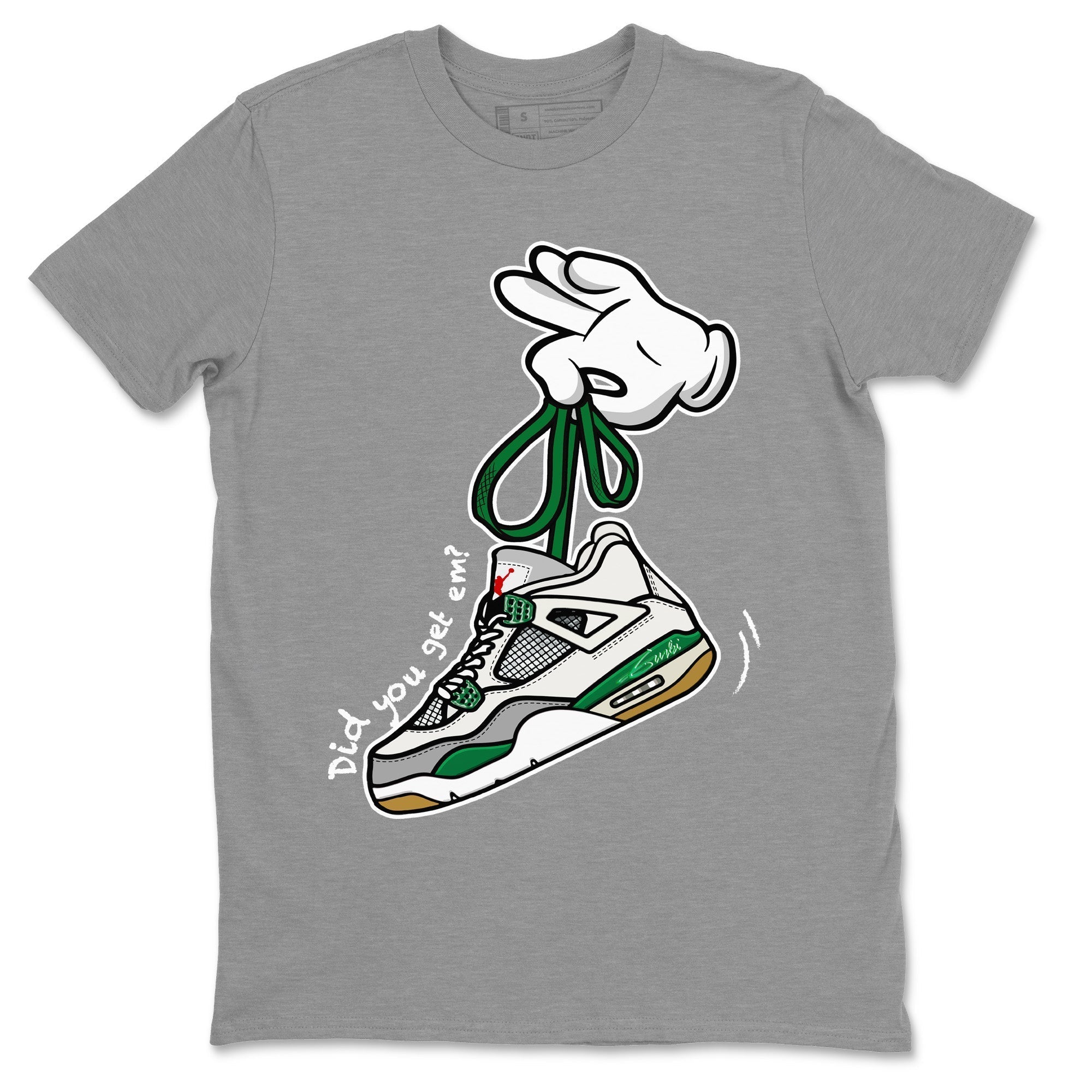 Cartoon Hands Unisex Tops - Air Jordan 4 Pine Green SB