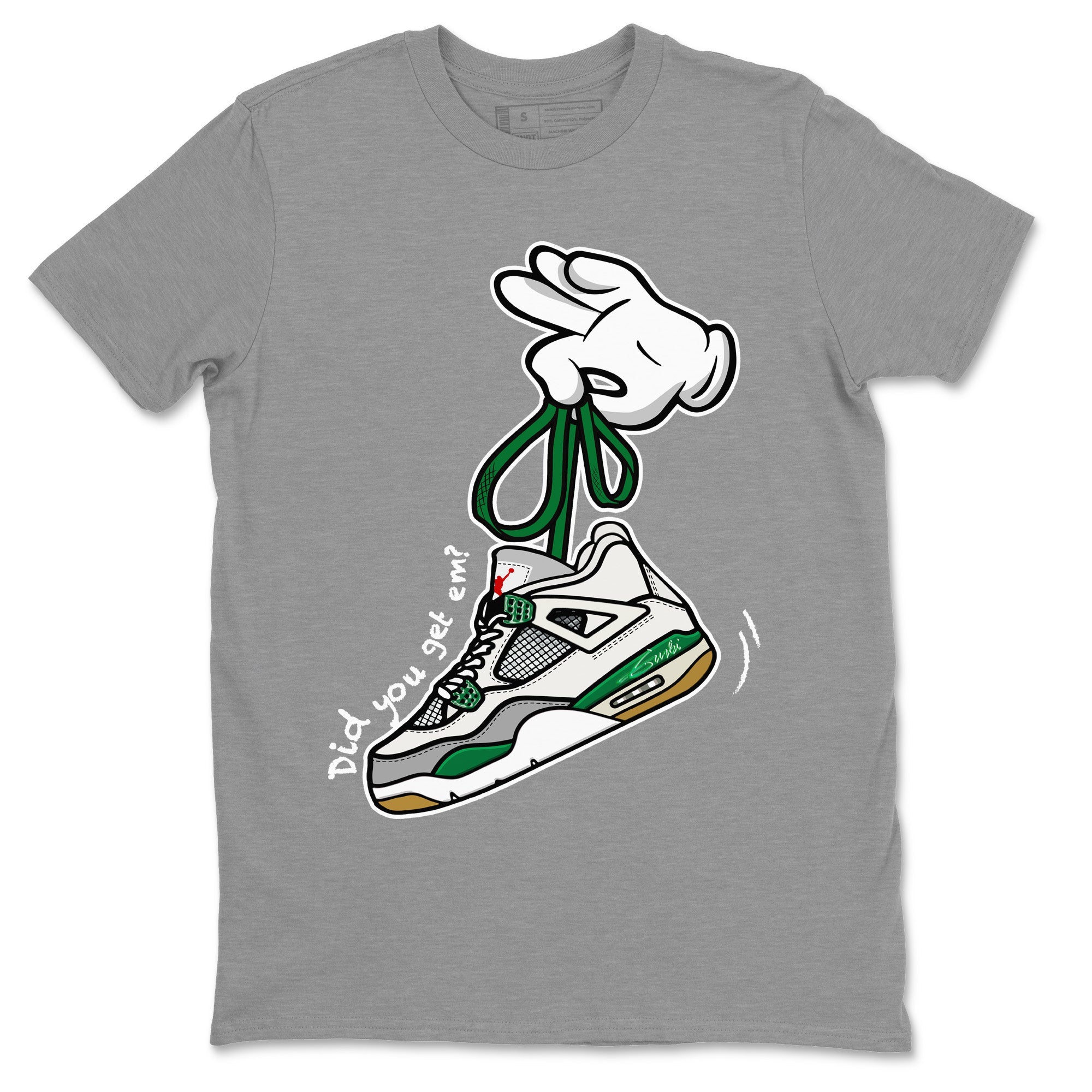 Cartoon Hands Unisex Tops - Air Jordan 4 Pine Green