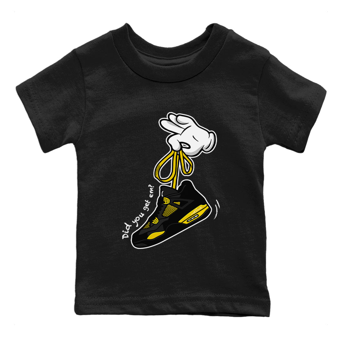 Cartoon Hands Kids Tops - Air Jordan 4 Thunder