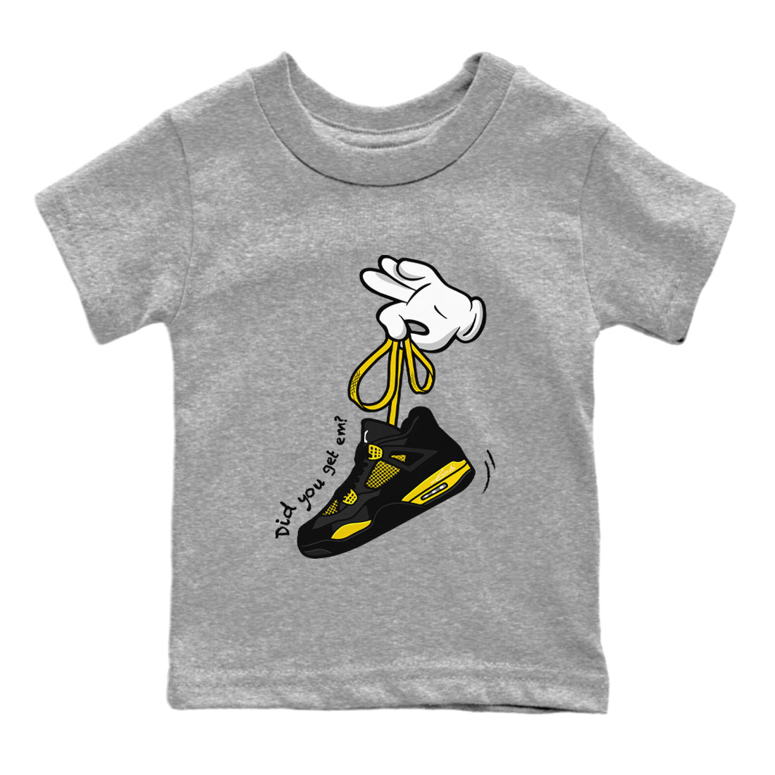 Cartoon Hands Kids Tops - Air Jordan 4 Thunder