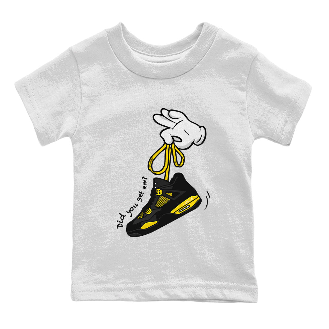 Cartoon Hands Kids Tops - Air Jordan 4 Thunder